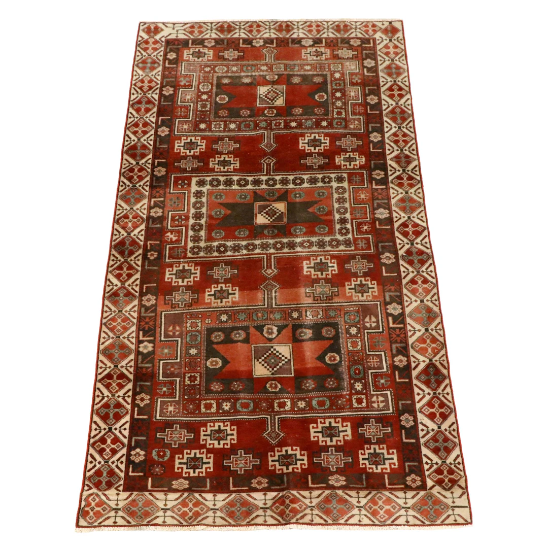 4'7 x 9'4 Hand-Knotted Persian Kurdish Area Rug