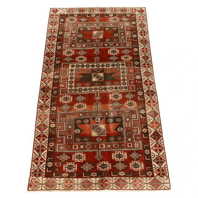 4'7 x 9'4 Hand-Knotted Persian Kurdish Area Rug