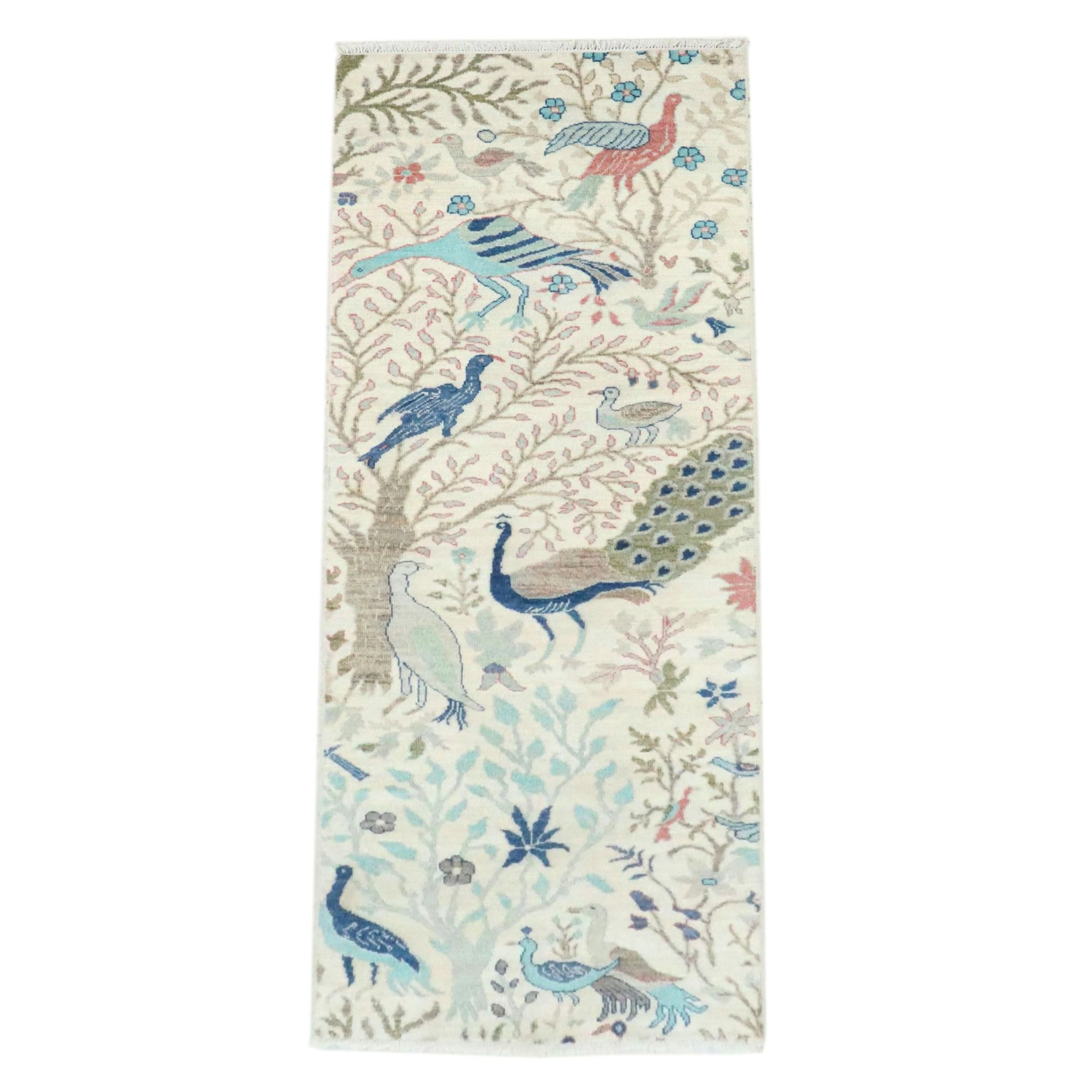 2'7 x 8'1 Hand-Knotted Indo-Persian Ziegler Carpet Runner