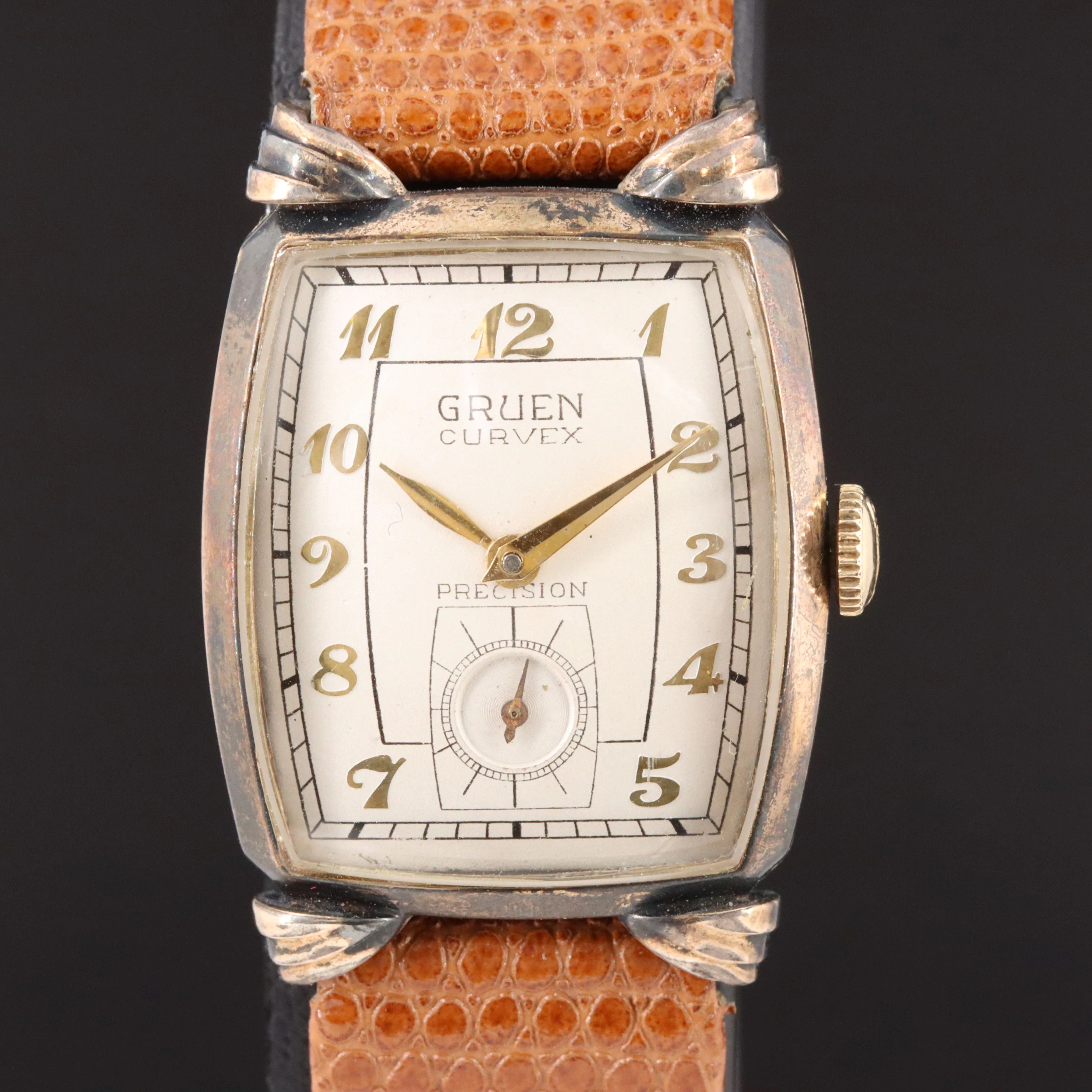 1940s Gruen Curvex Precision Gold-Filled Stem Wind Watch