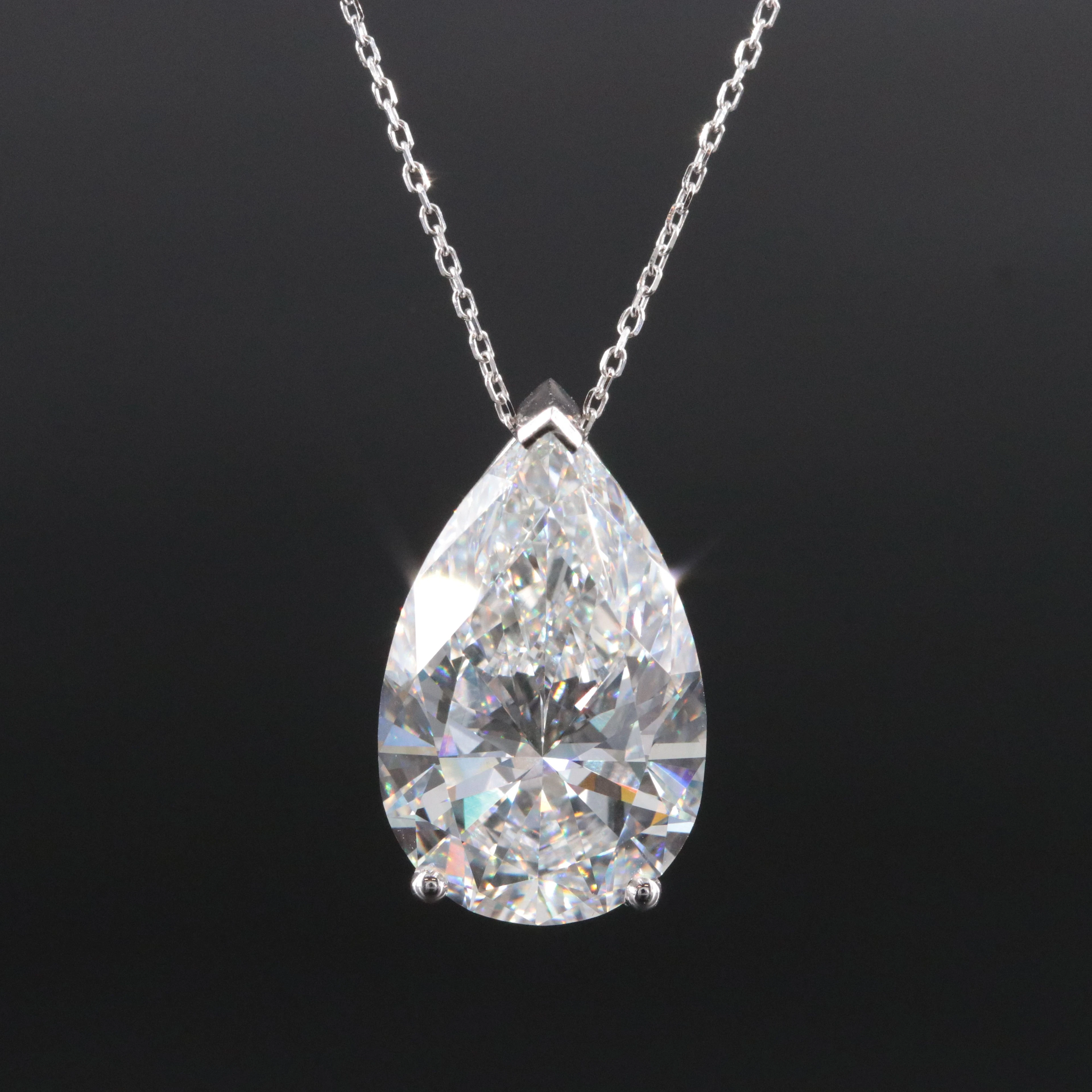 14K 10.39 CTW Lab Grown Diamond Solitaire Pendant Necklace with IGI Report