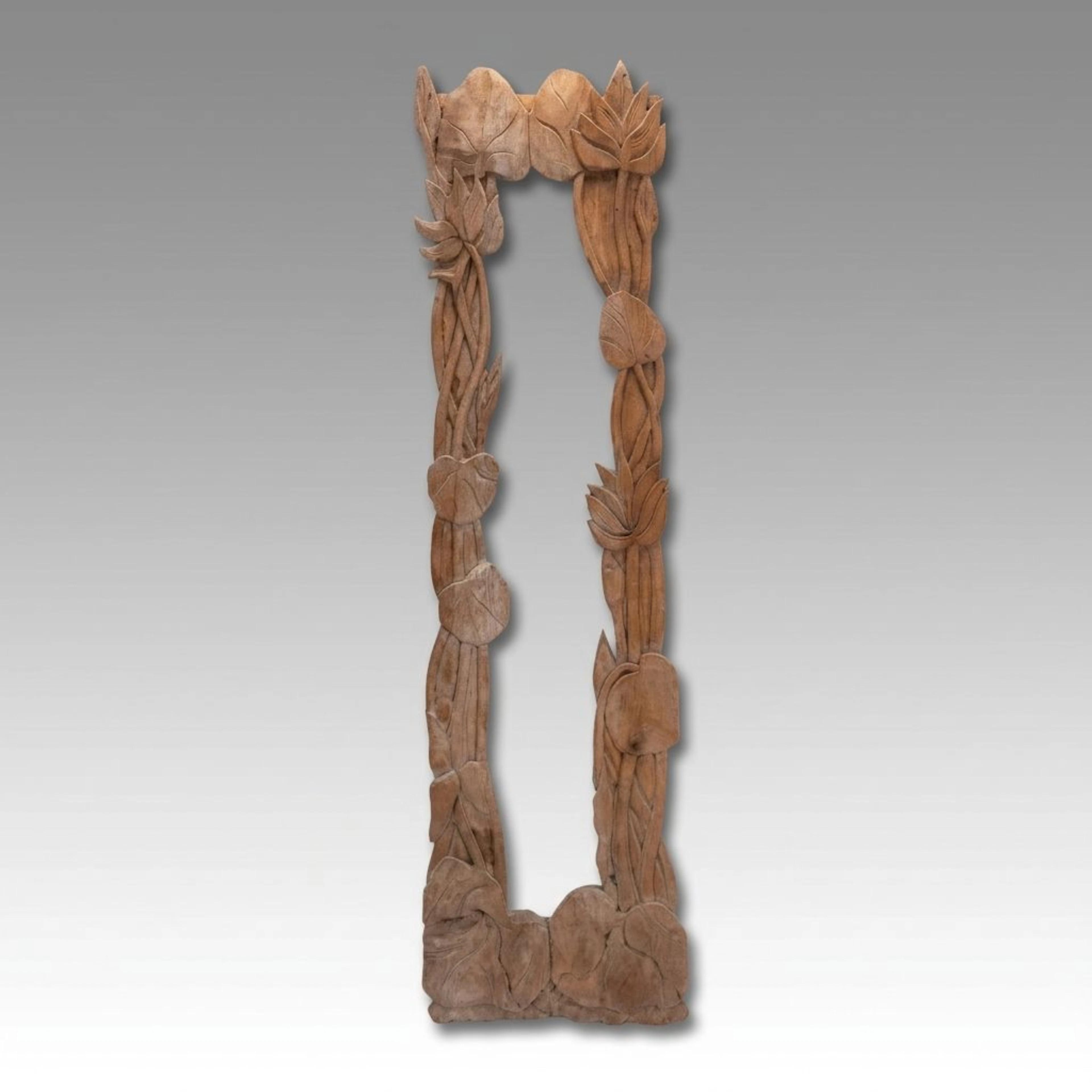 Art Nouveau Style Carved Floral Motif Wooden Frame, 20th Century