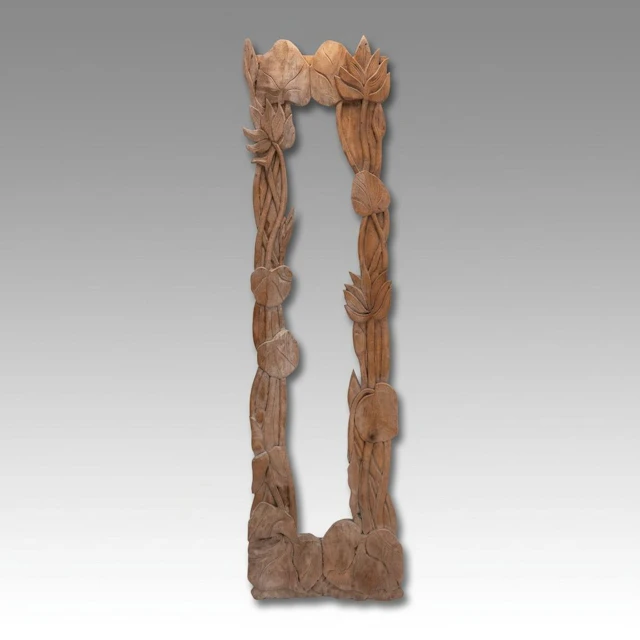 Art Nouveau Style Carved Floral Motif Wooden Frame, 20th Century