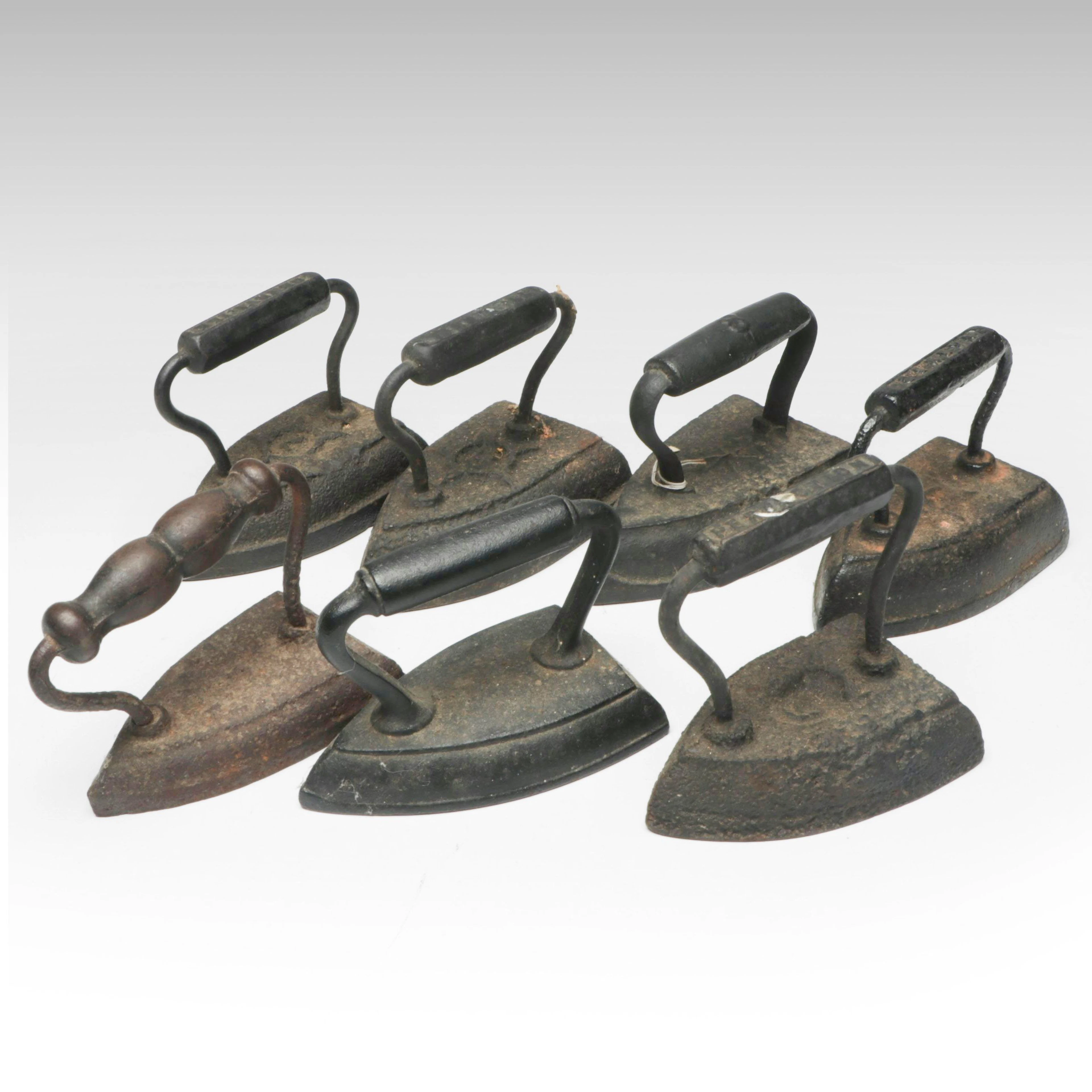 American Cast Iron Sad Irons, Antique