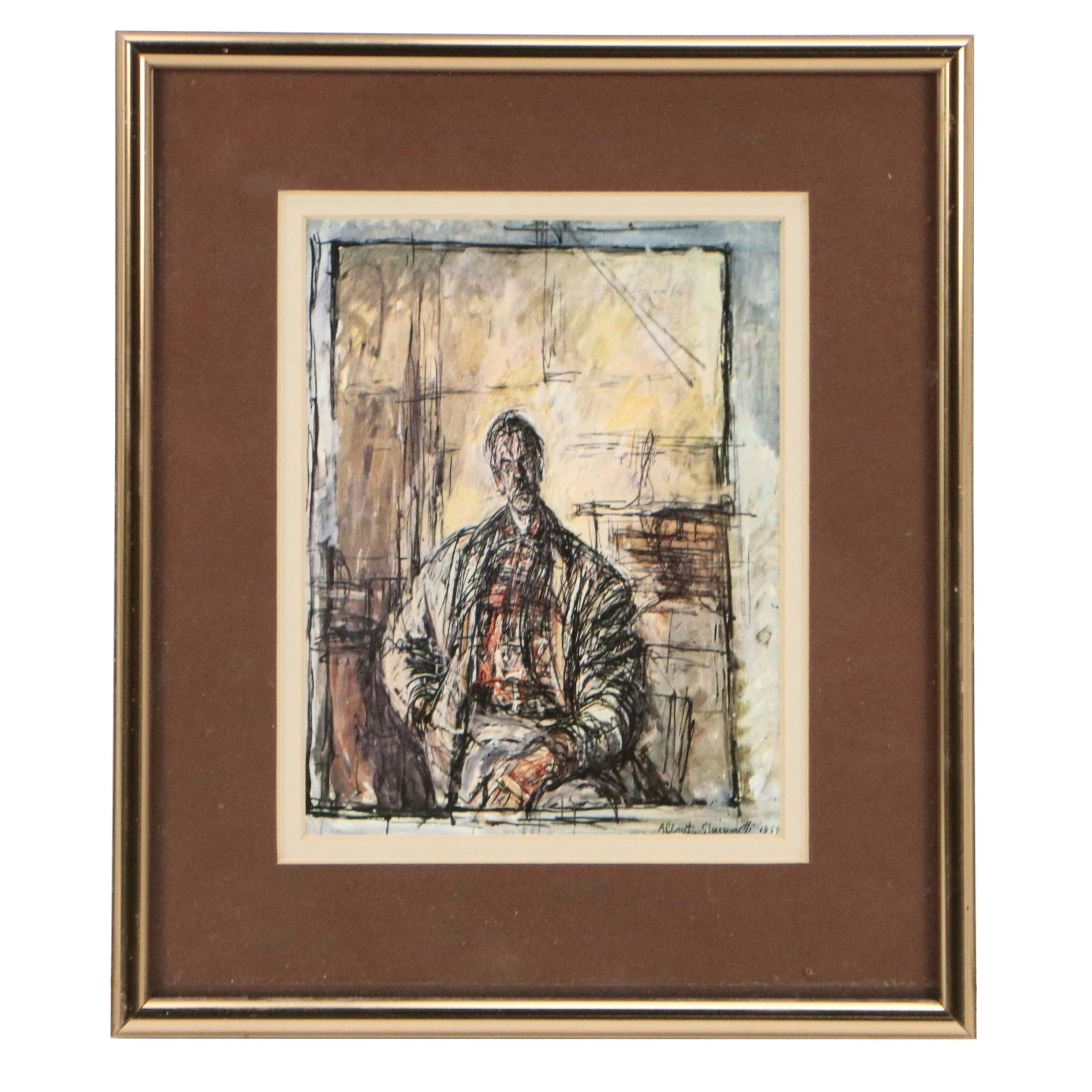 After Alberto Giacometti Offset Lithograph "Diego à la chemise écossaise"