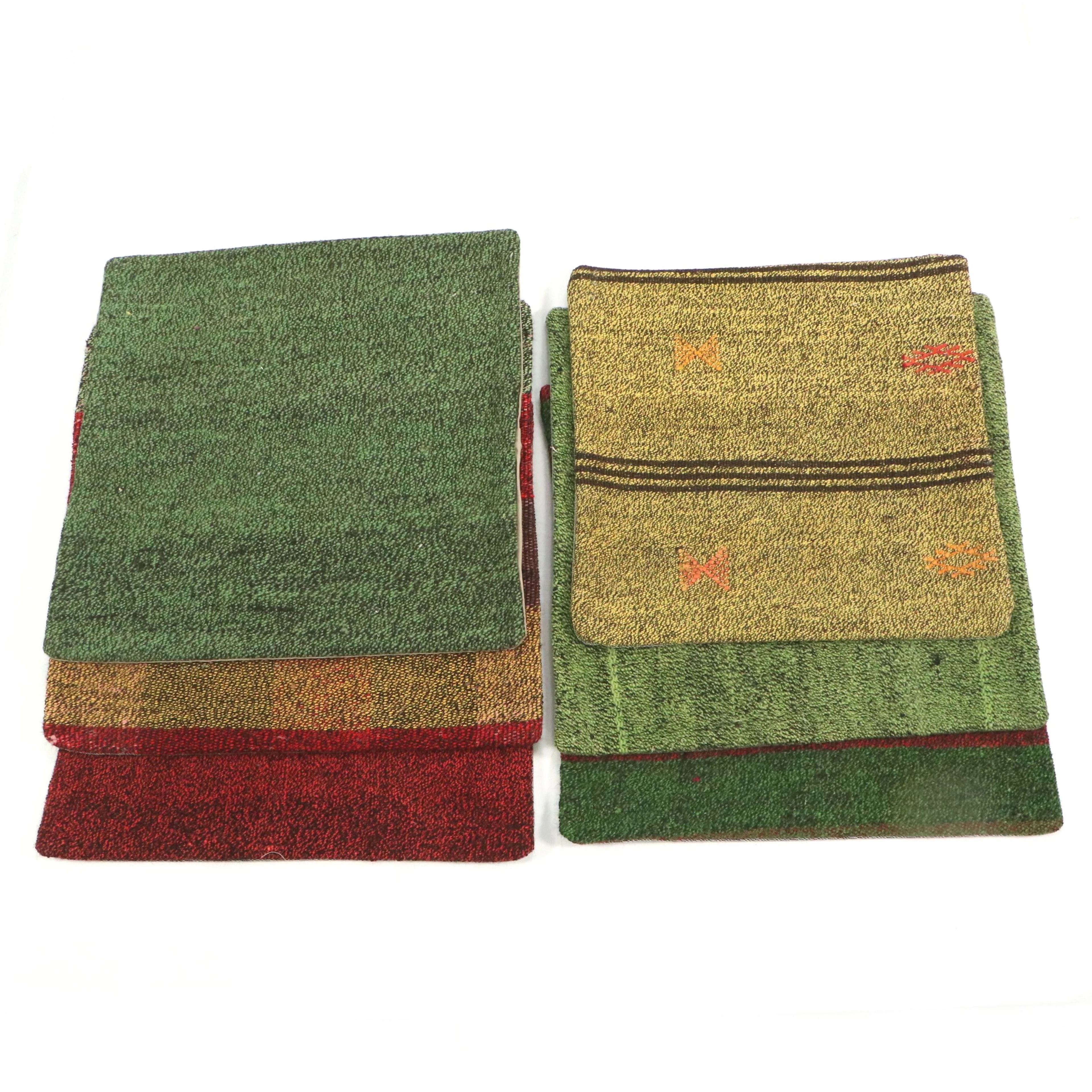 Turkish Overdyed Handwoven Rug Faced Pillow Covers