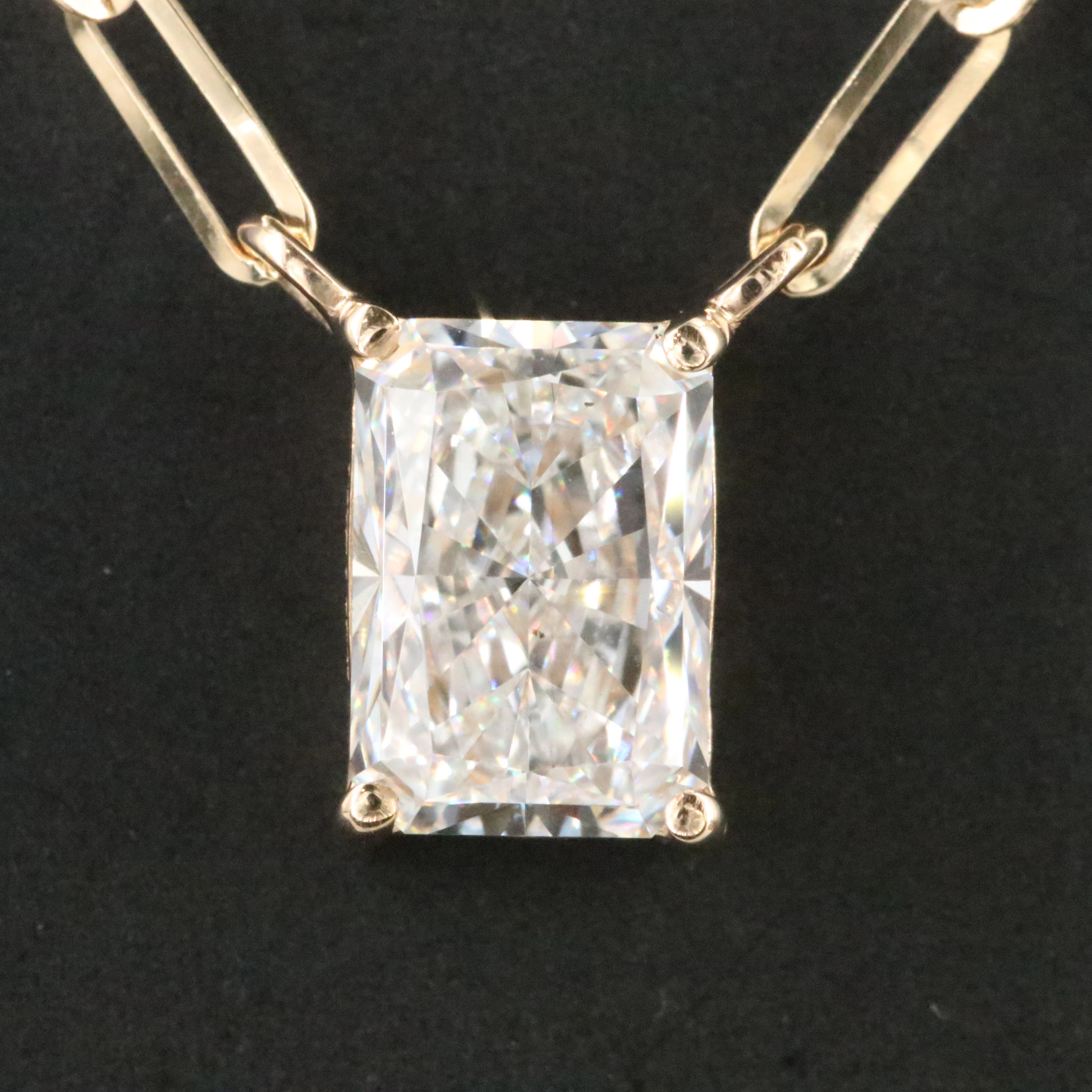 14K 1.52 CT Lab Grown Diamond Solitaire Necklace with IGI Report