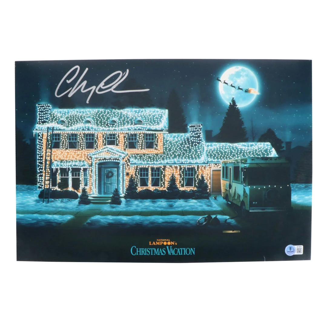 Chevy Chase Signed "National Lampoon's Christmas Vacation" Print, Beckett