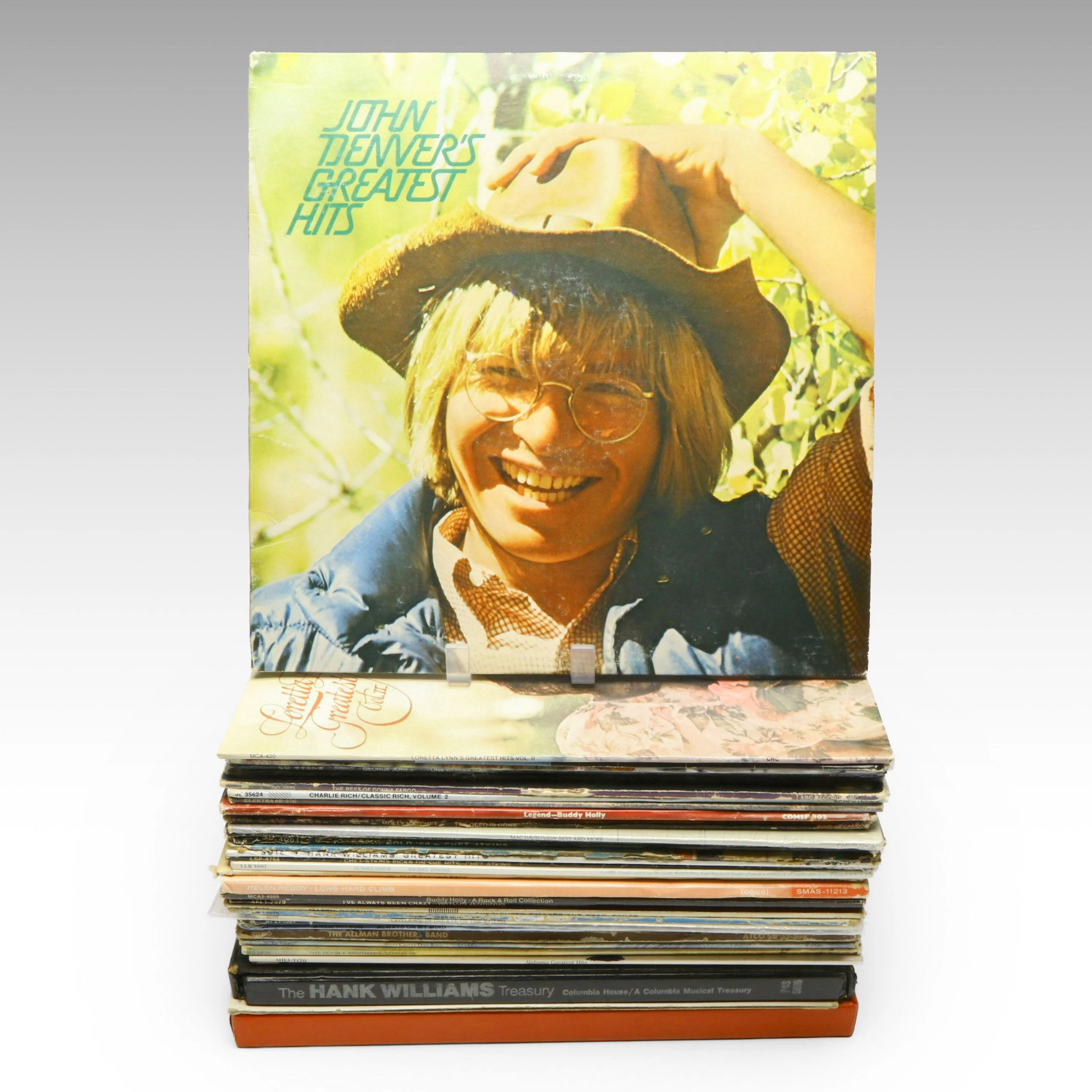 John Denver, Loretta Lynn, Buddy Holly, and More Vinyl Record Albums