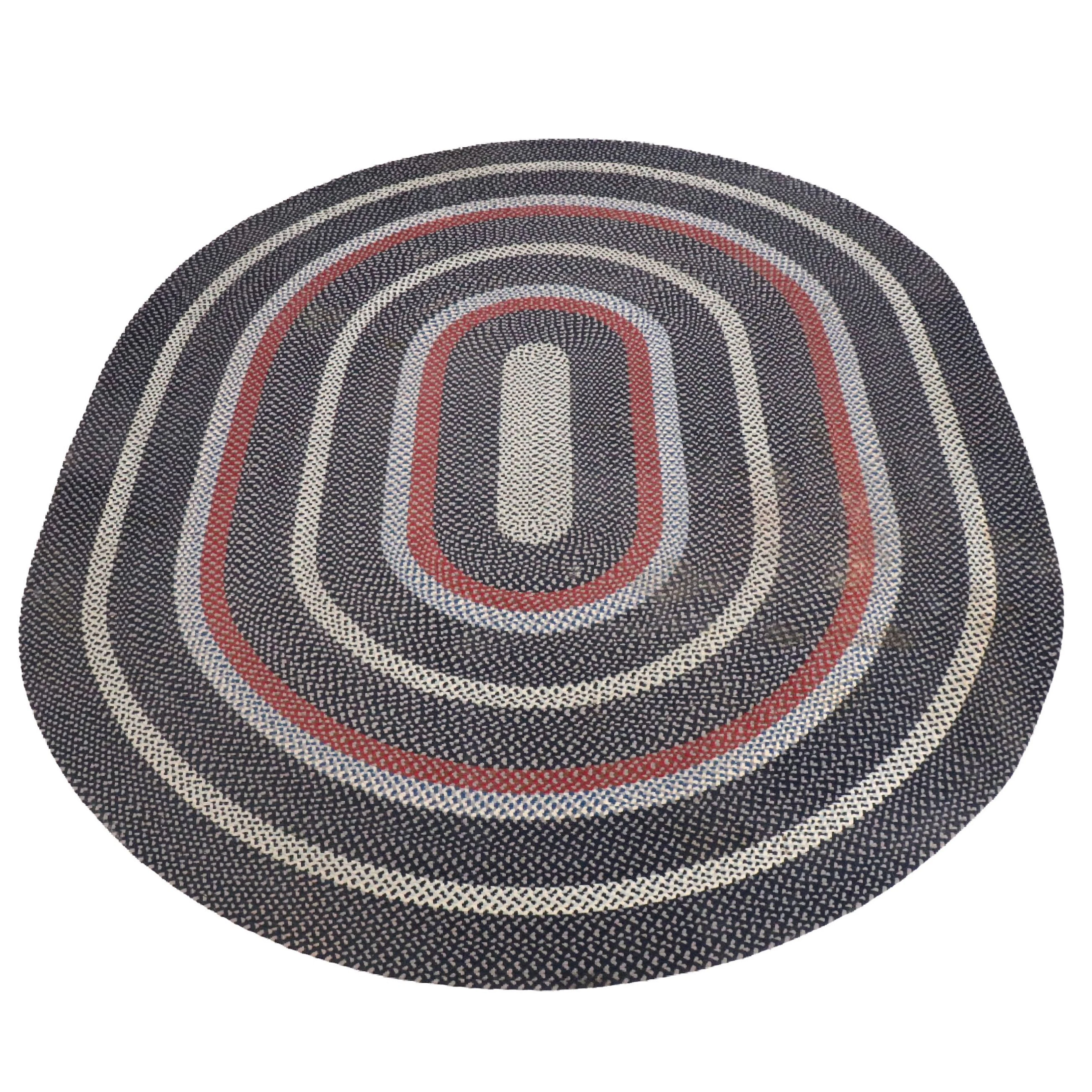 12'1 x 14'11 Oval Handmade Braided Room-Sized Rug
