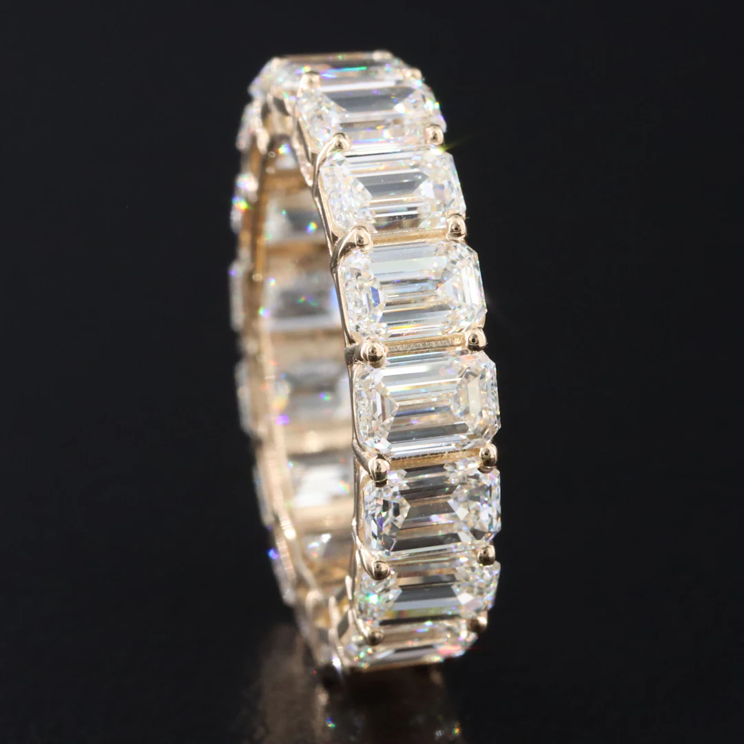 14K 7.00 CTW Diamond Eternity Band with GIA Reports