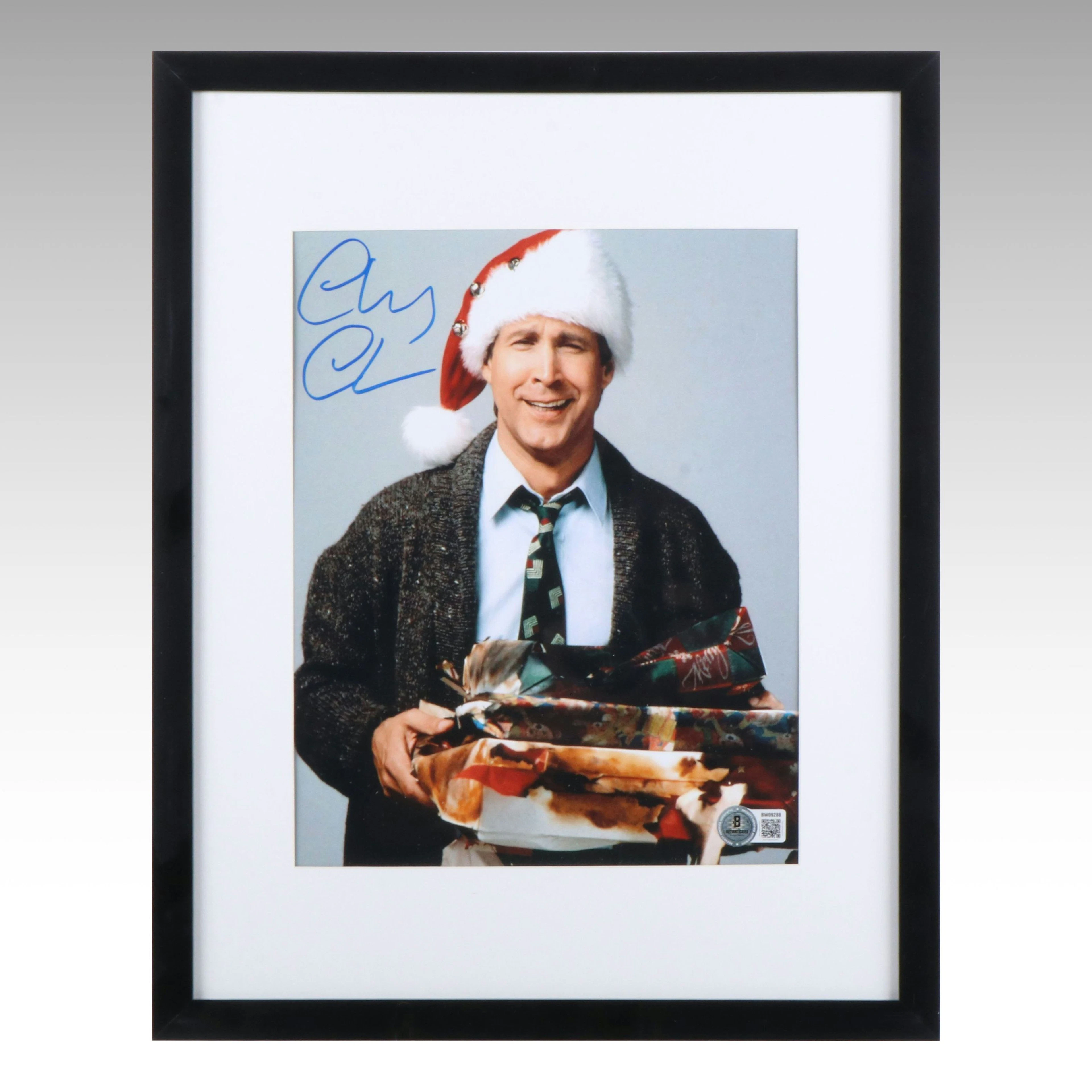 Chevy Chase Signed “Christmas Vacation” Movie Print in Matted Frame, Beckett