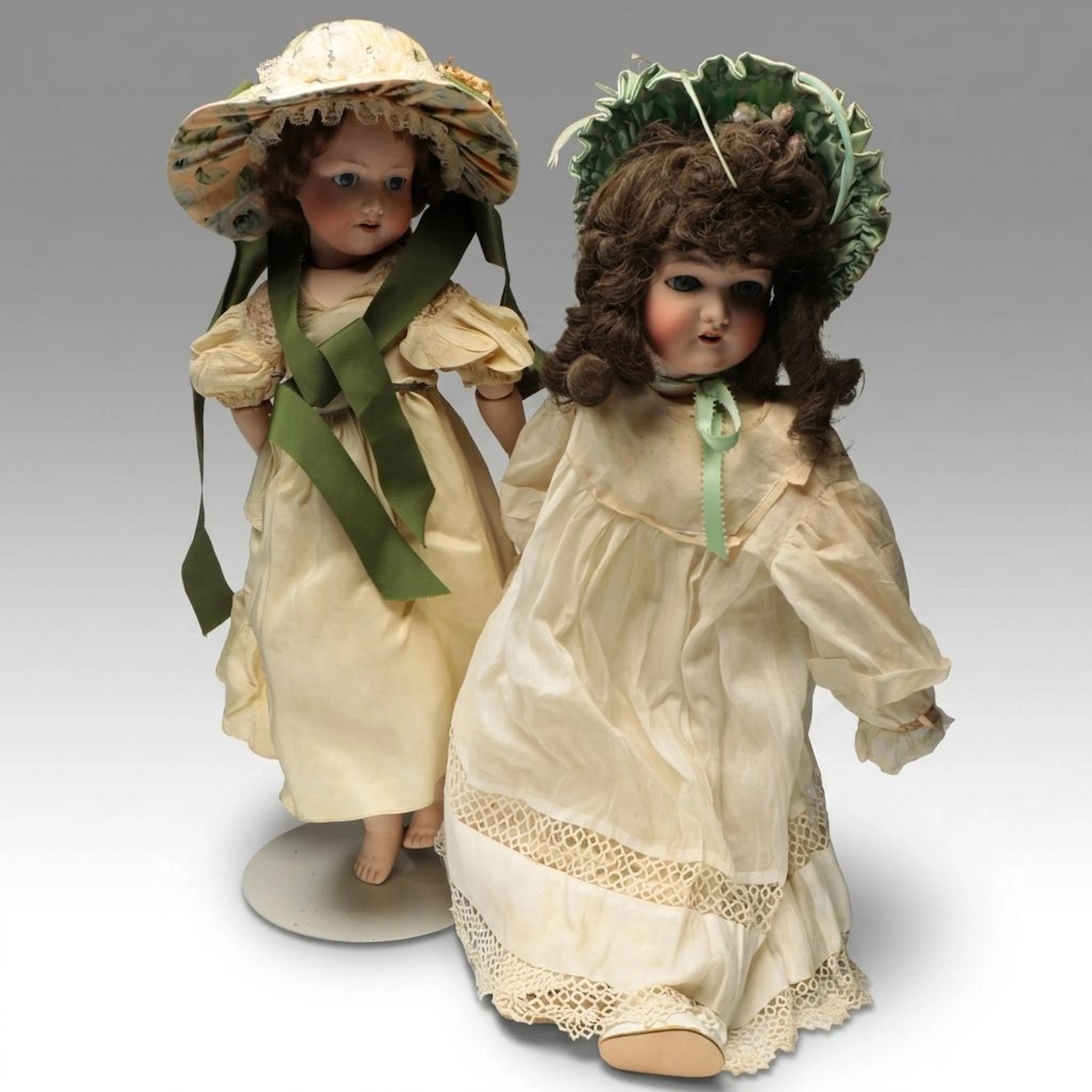 Armand Marseille "Queen Louise" and Model 390 Bisque Porcelain Dolls, Antique