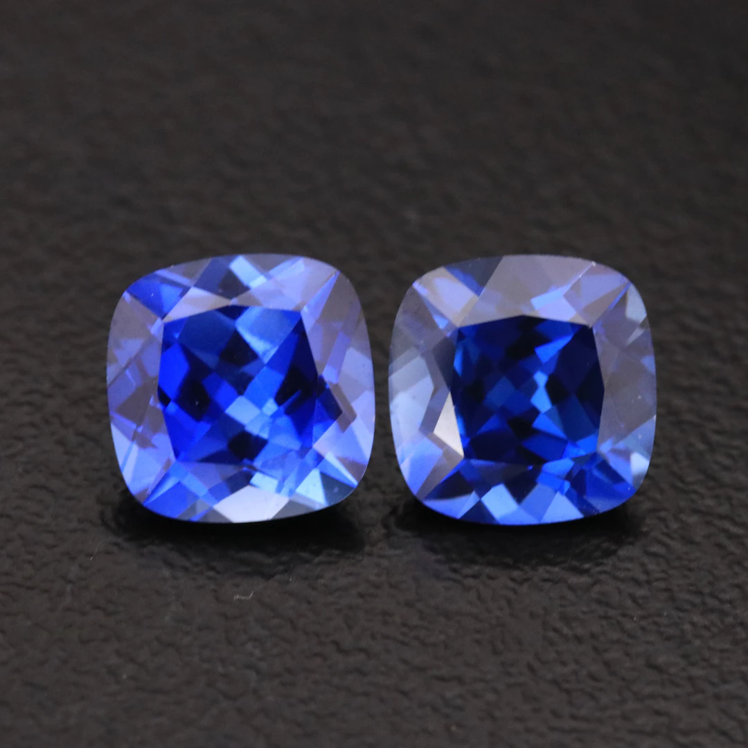 Loose 5.68 CTW Lab Grown Sapphire Pair