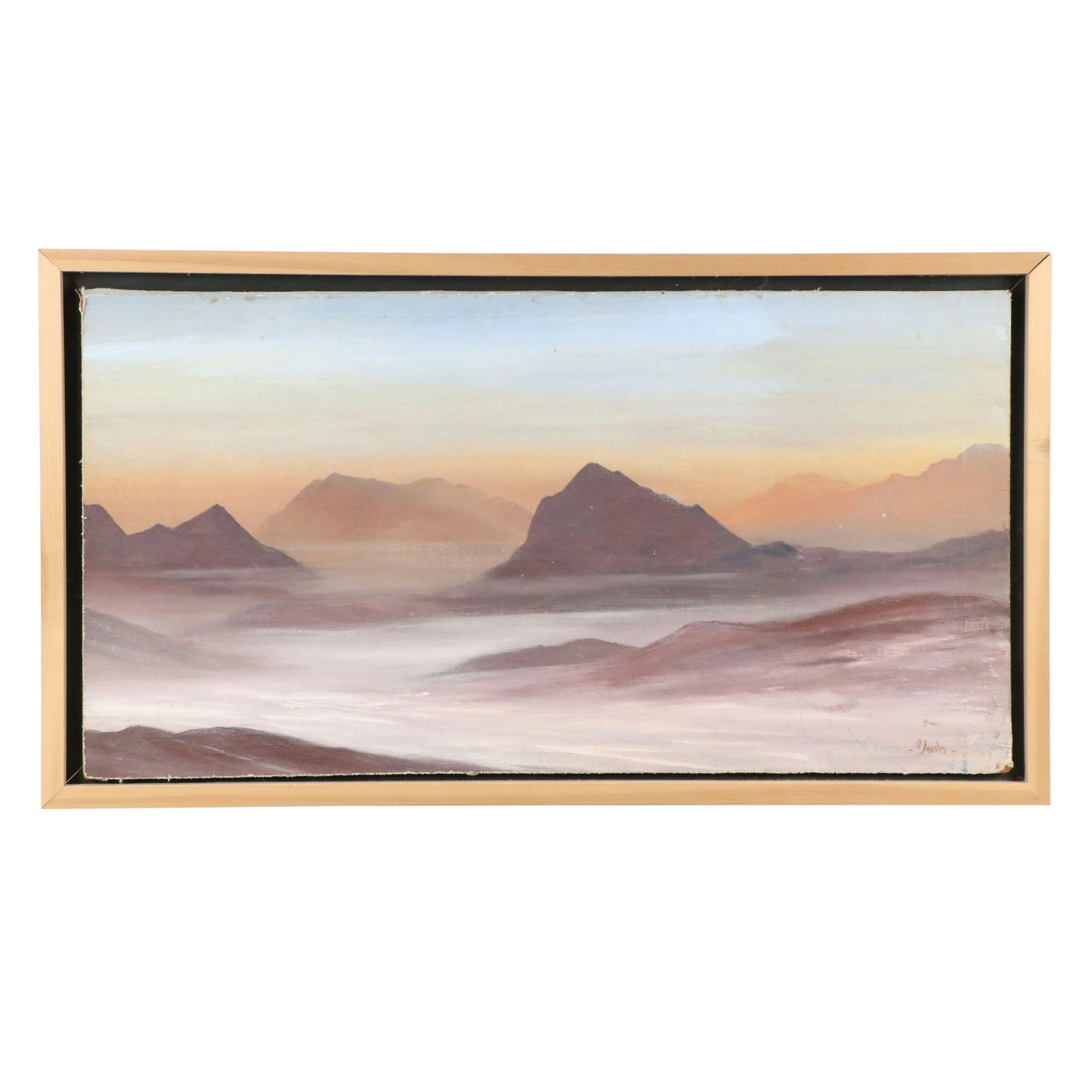 R. Jarvis Atmospheric Seascape Oil Painting, 20th Century
