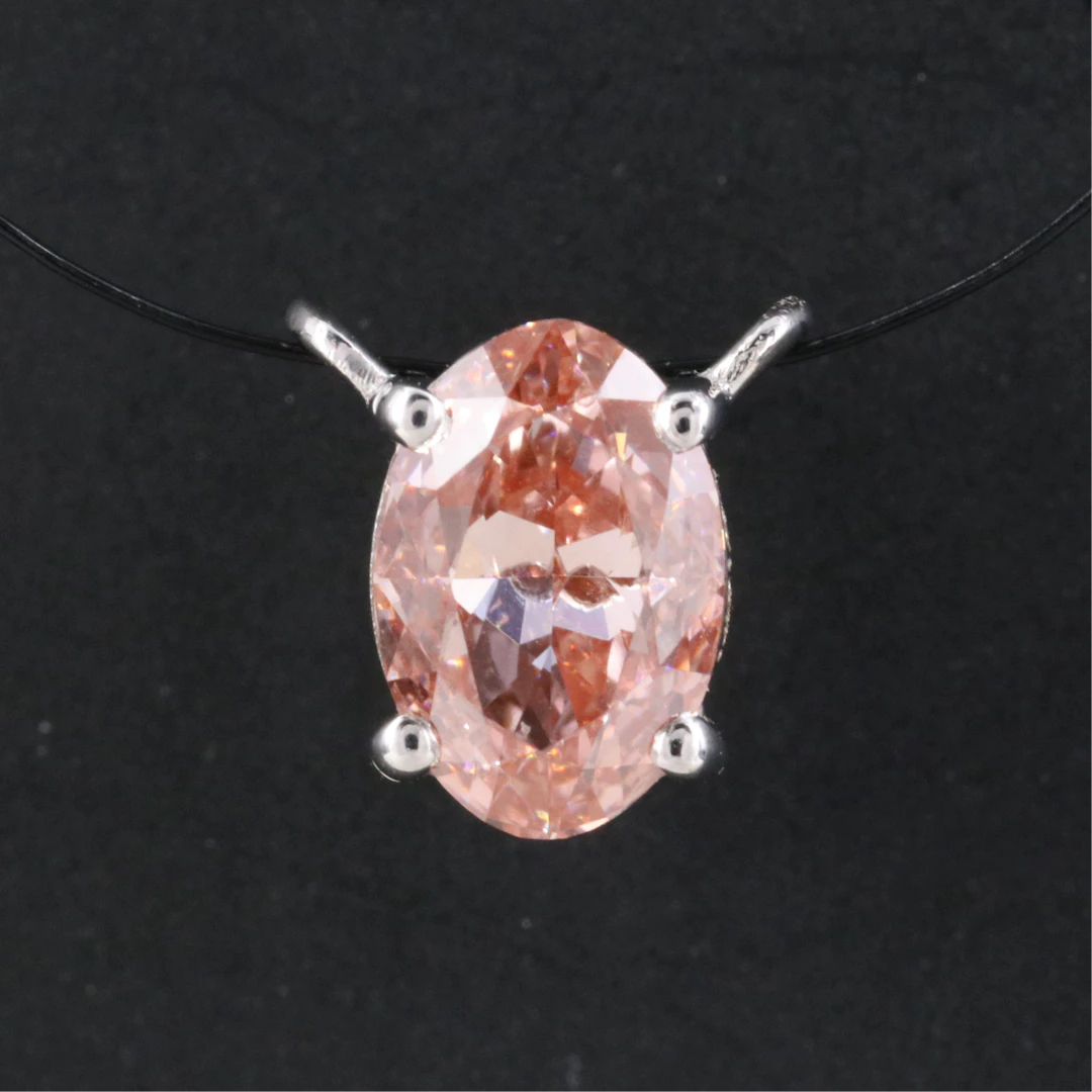 14K Pendant Setting with 1.09 CT Fancy Pink Lab Grown Diamond