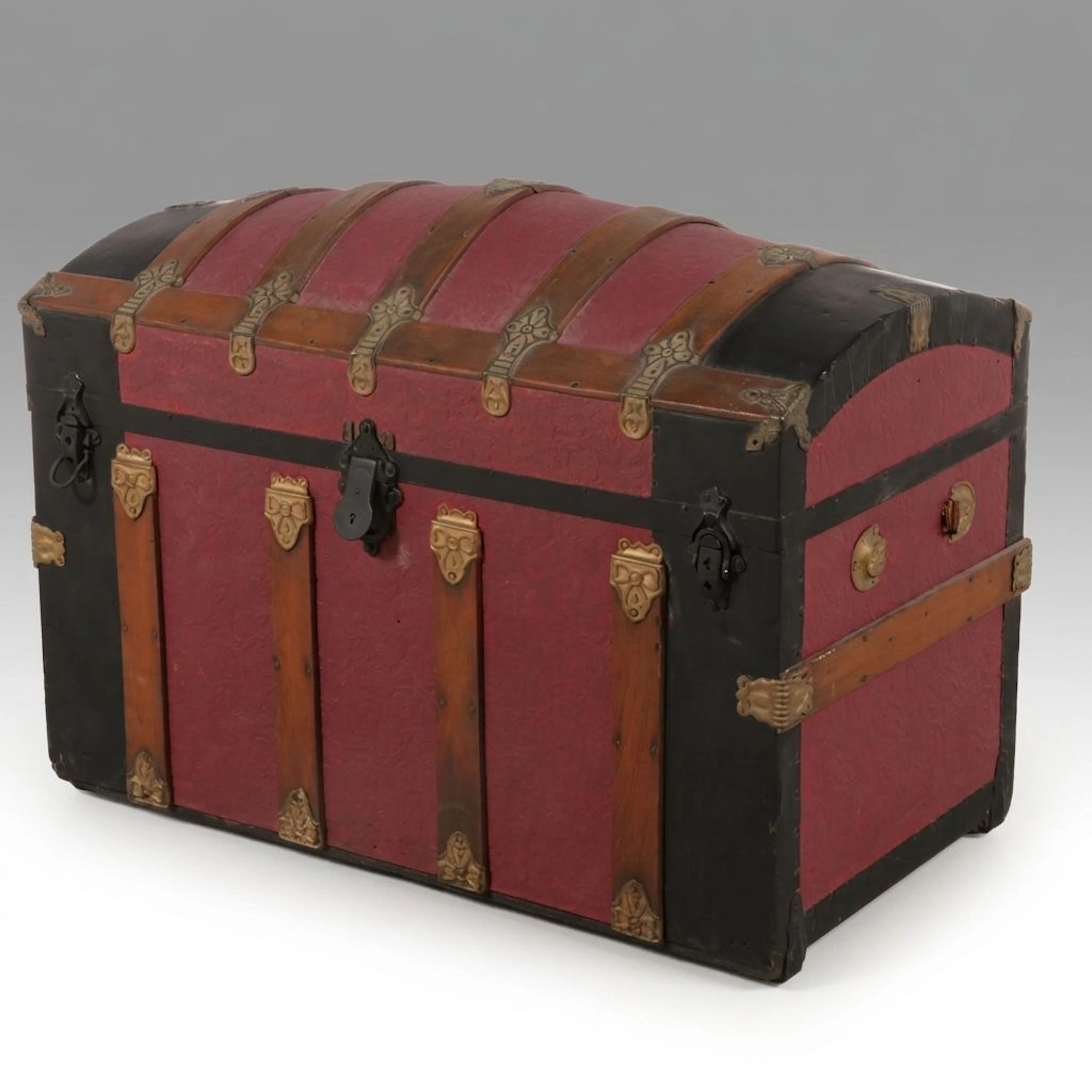 Antique Dome Top Traveling Trunk, Late 19th Century