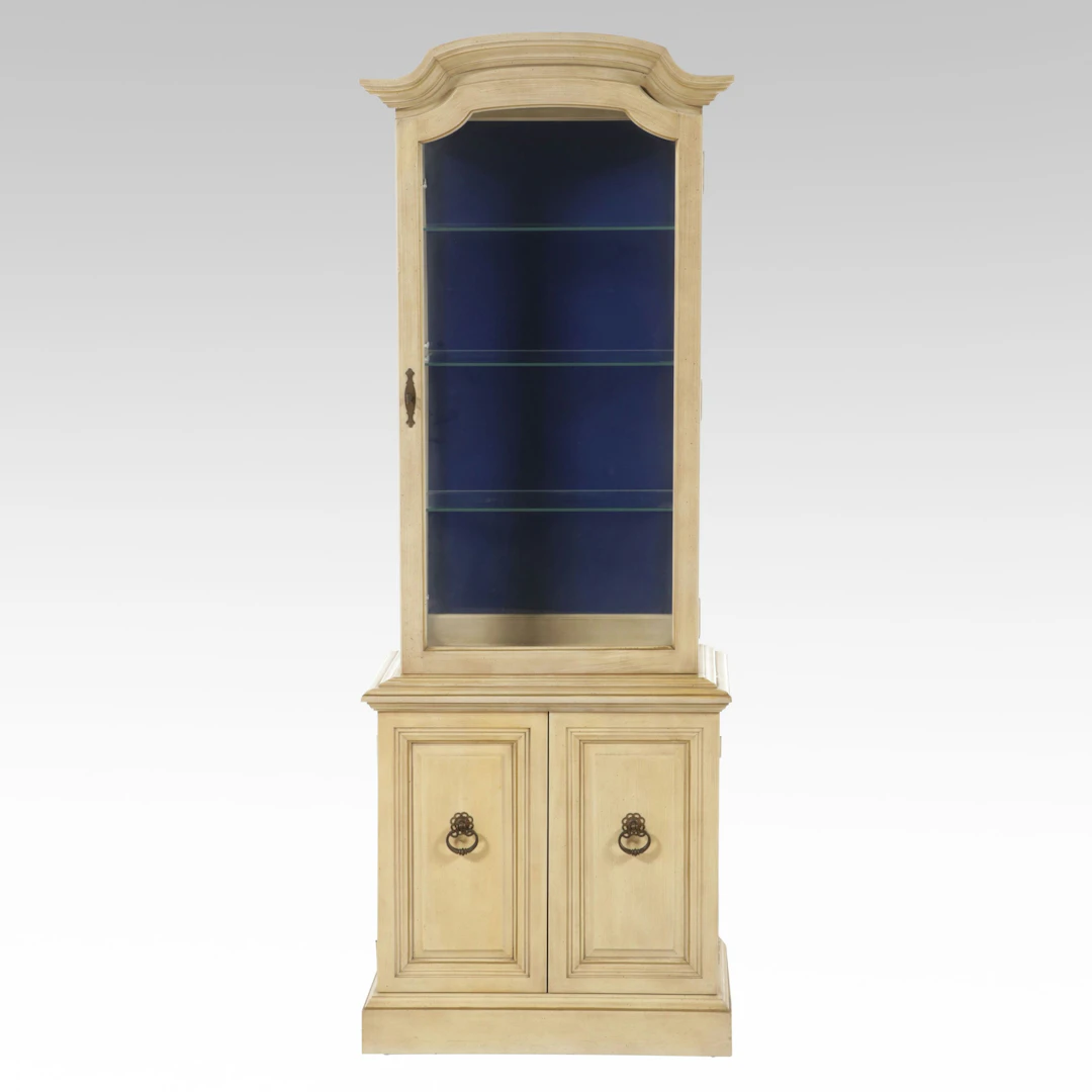 Butler Specialty Company Off-White Painted Curio Cabinet, Late 20th Century