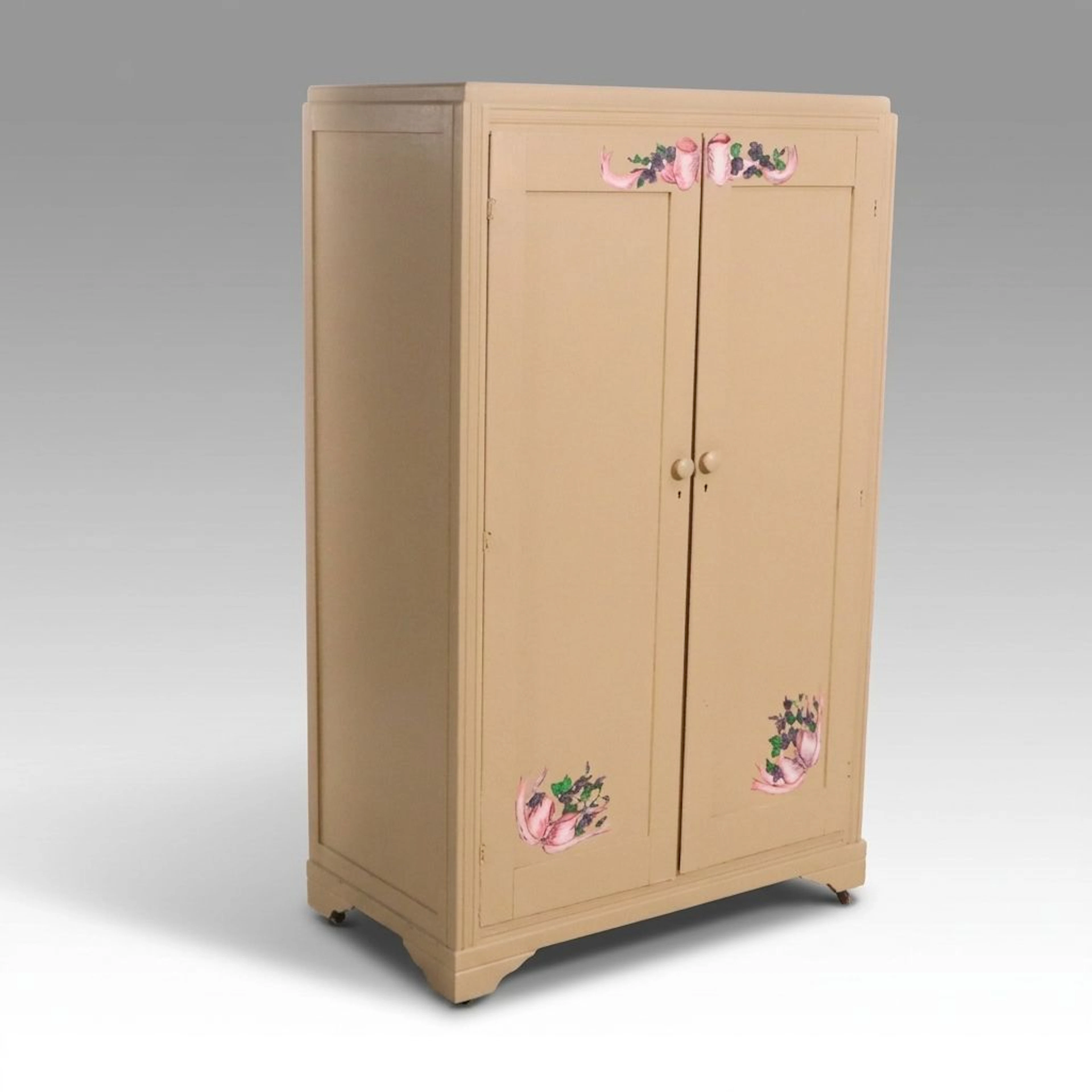 Paint-Decorated Wood Armoire, 20th Century