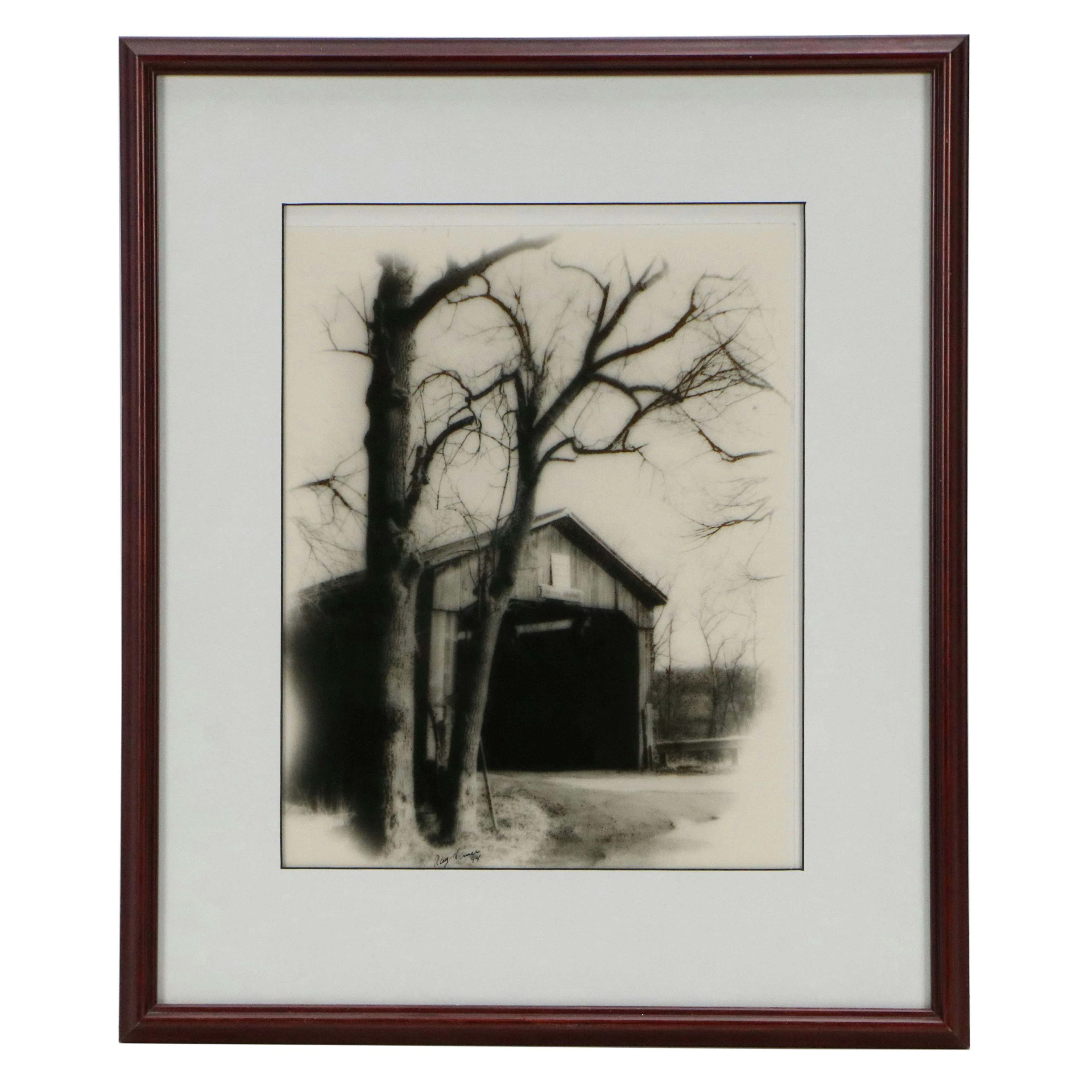Ray H. Ames Silver Gelatin Photograph of Wooden Bridge, 20th Century
