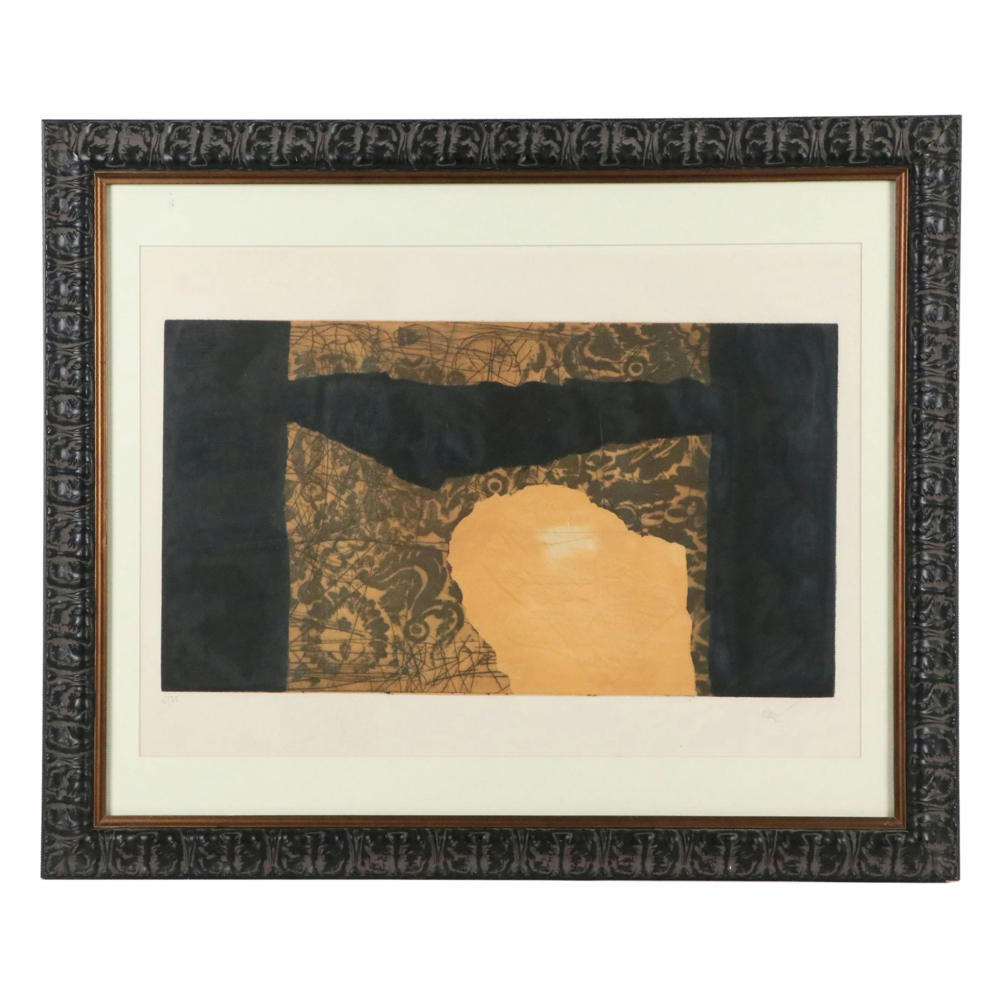 Antoni Clavé Abstract Etching with Aquatint on Embossed Paper, 20th Century