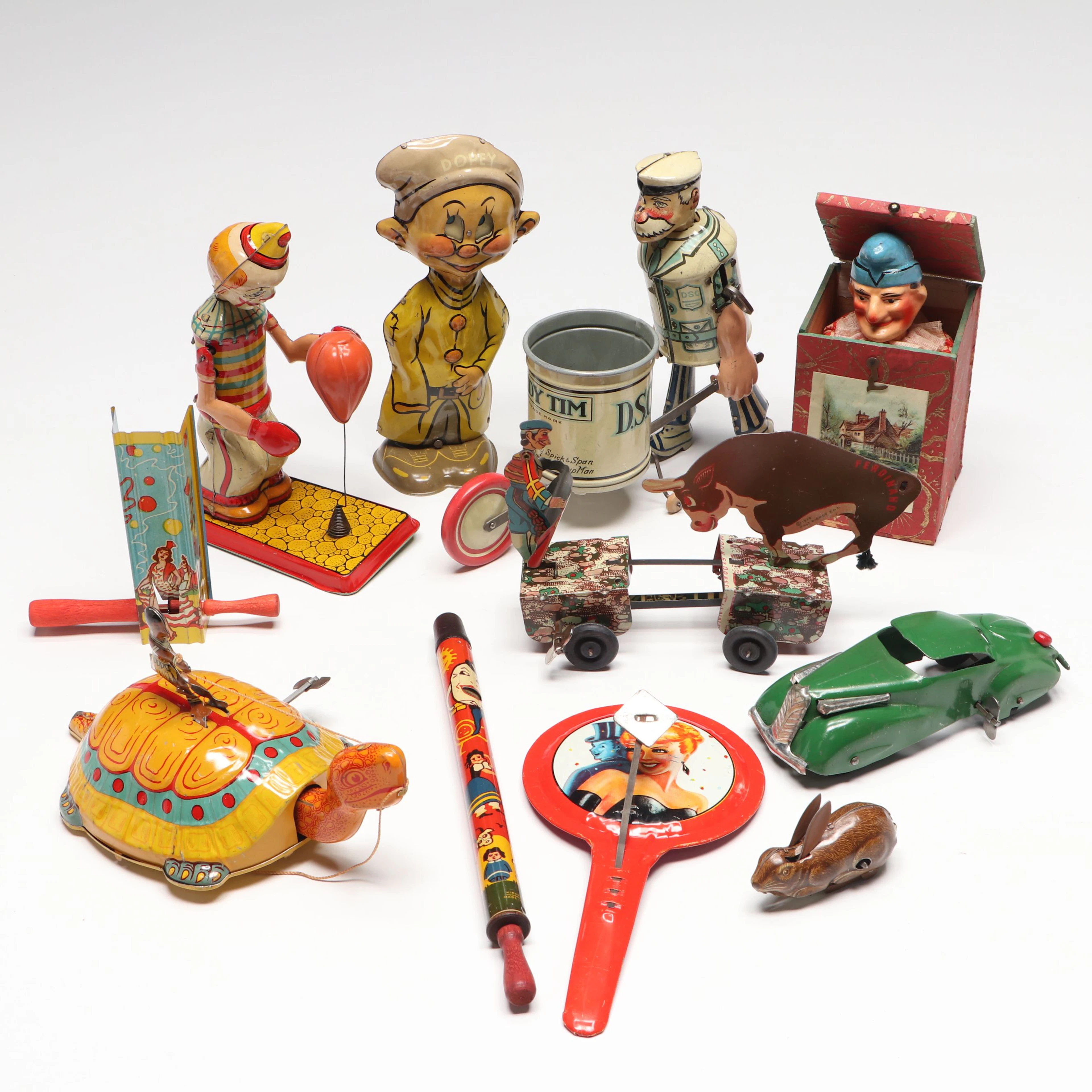 Louis Marx & Co., J. Chein & Co., More Tin Litho Friction Toys, Early/Mid-20th