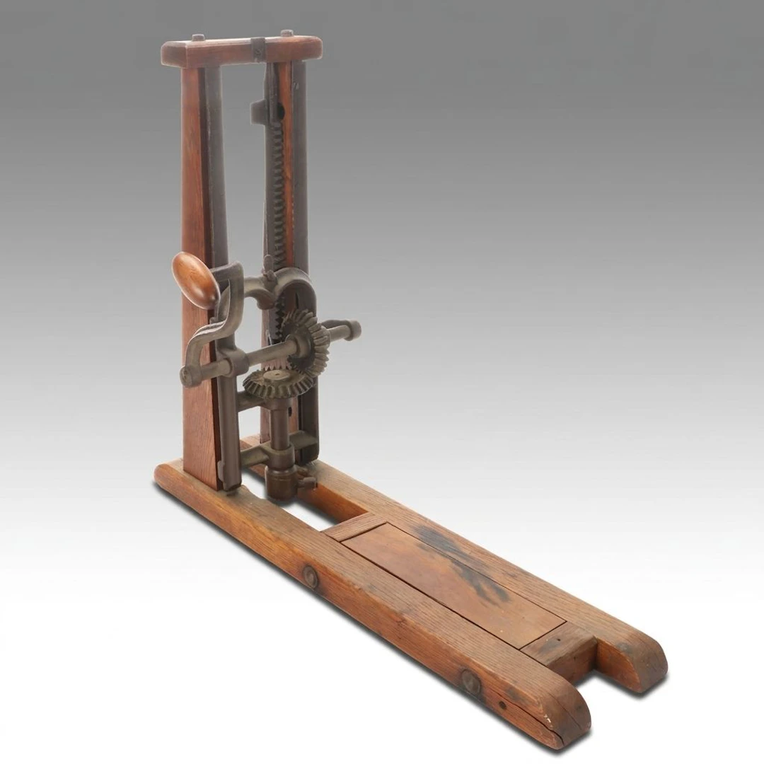 Wood and Cast Iron Beam Auger, Late 19th to Early 20th Century