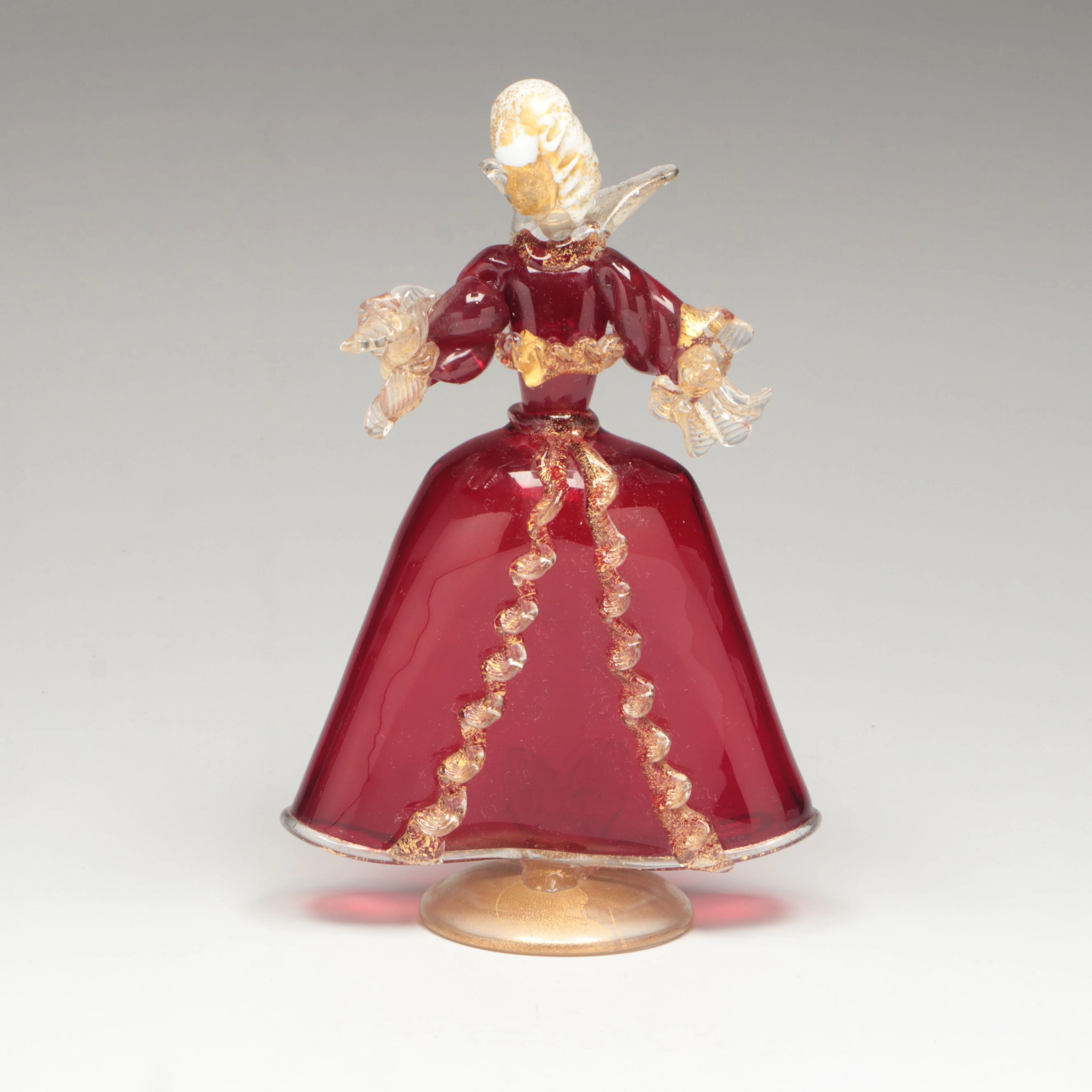 Murano Style French Aristocratic Lady Handblown Glass Figure