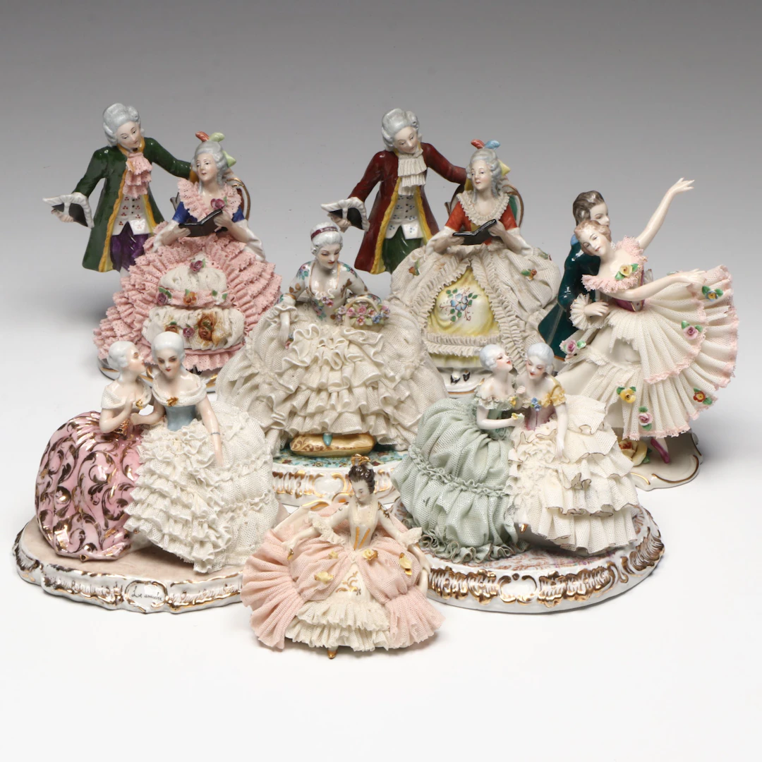 Dresden and Frankenthal Lace Porcelain Figurines, Germany