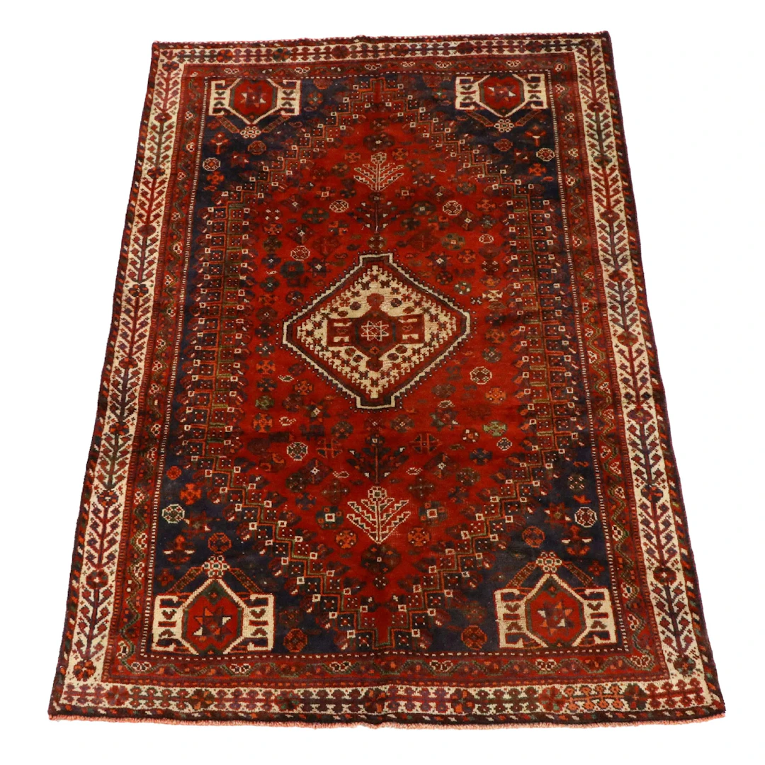 5'1 x 8' Hand-Knotted Persian Qashqai Area Rug