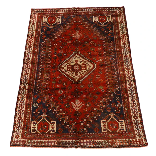 5'1 x 8' Hand-Knotted Persian Qashqai Area Rug