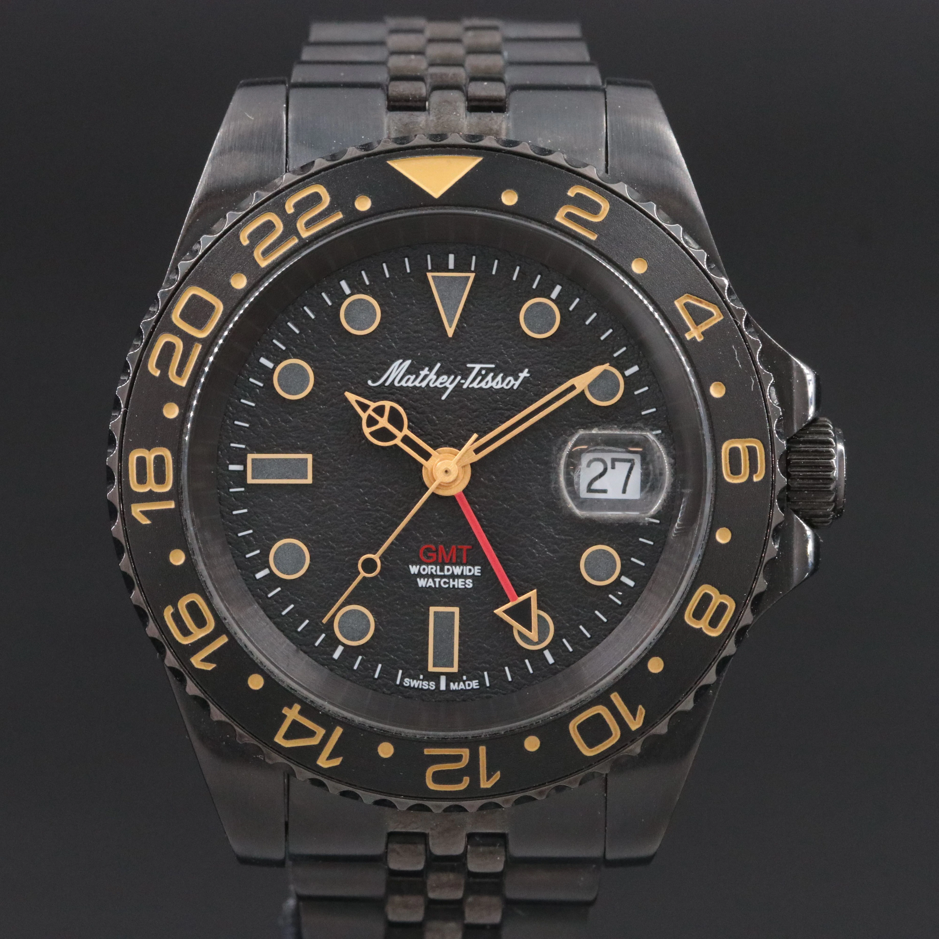 Mathey Tissot GMT Collection Stainless Steel Swiss Quartz Watch # H903NN