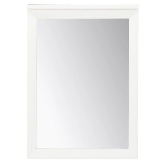 White-Painted Wood Framed Vanity Mirror