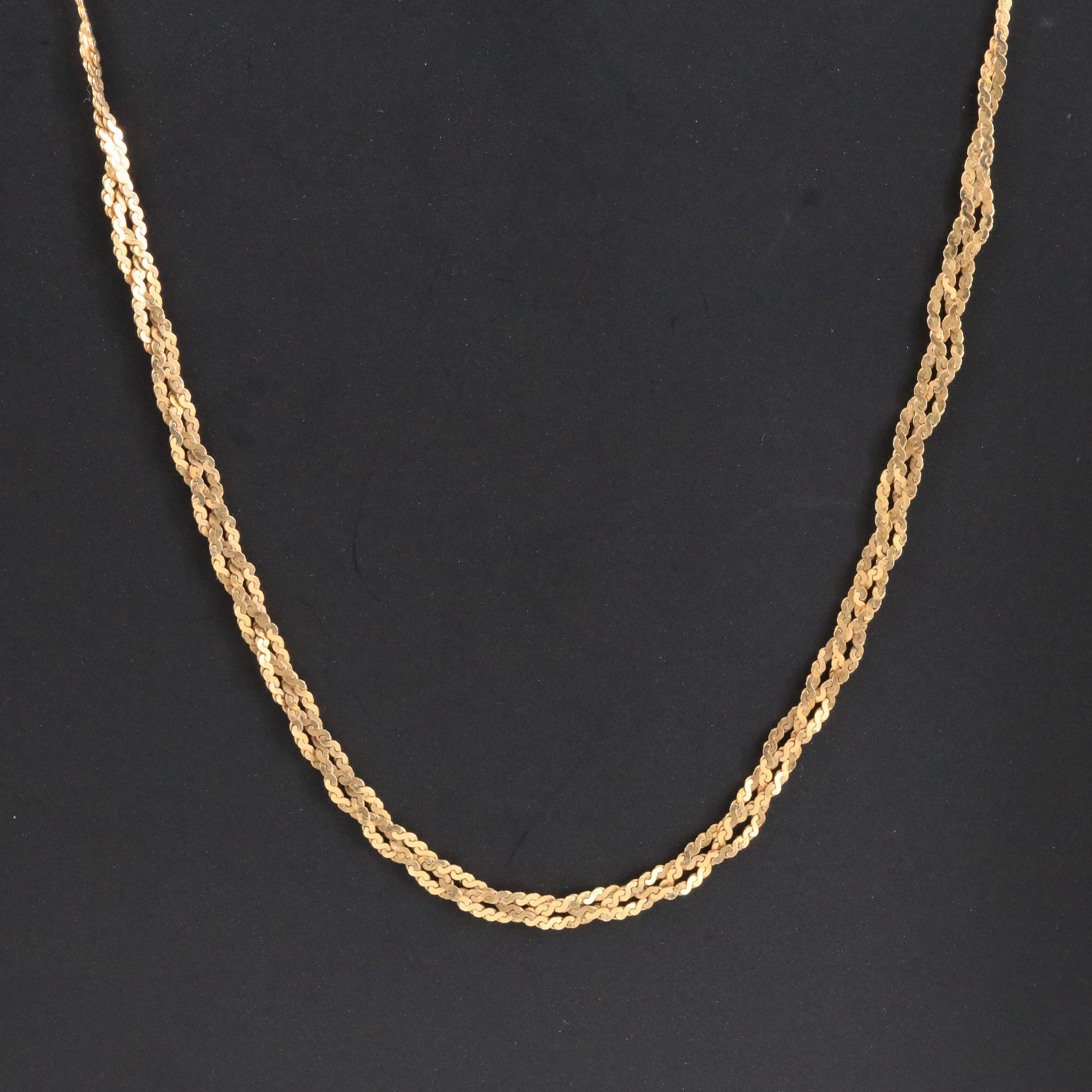 14K Braided Serpentine Chain Necklace