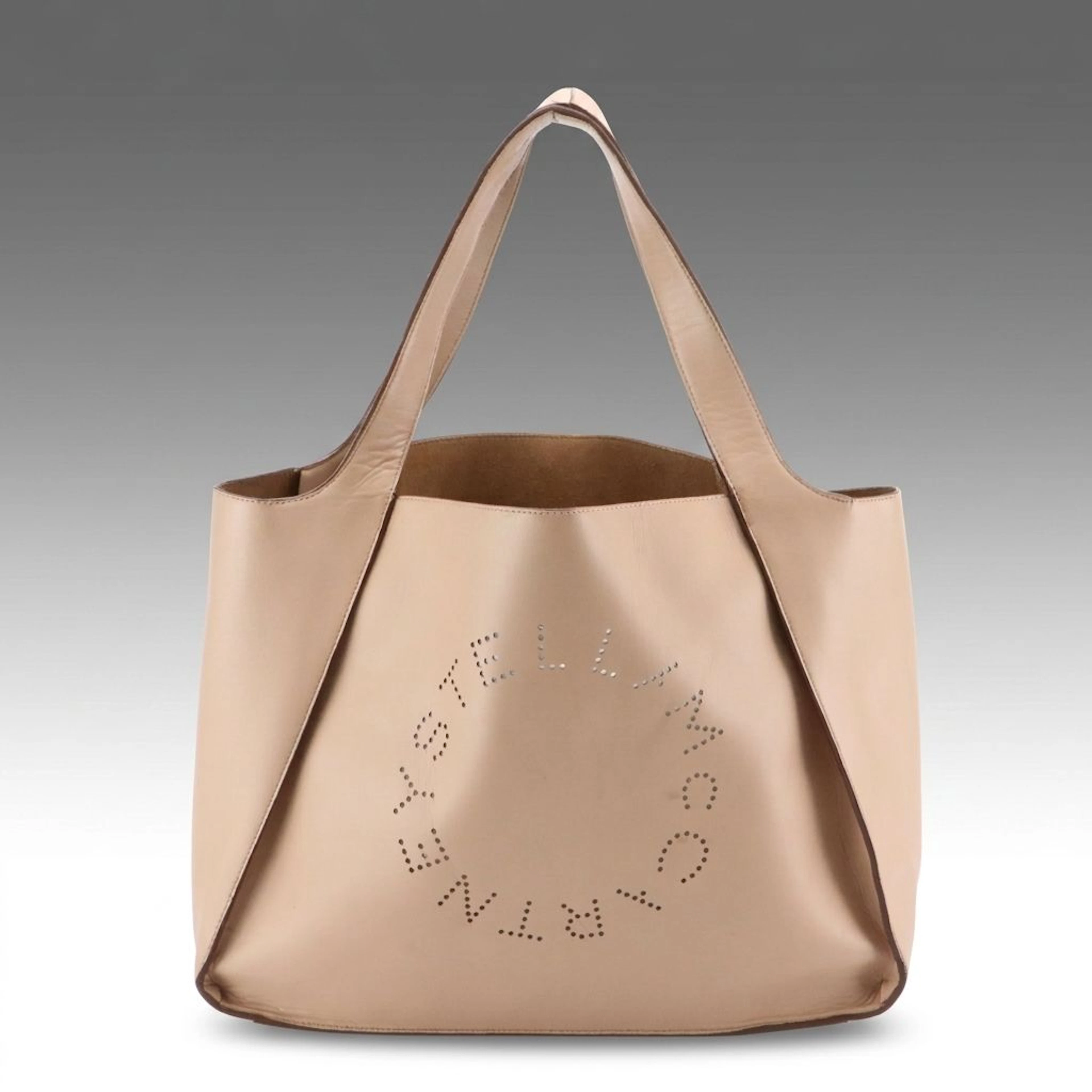 Stella McCartney Perforated Alter Napa Logo Vegan Leather Tote Bag and Pouch