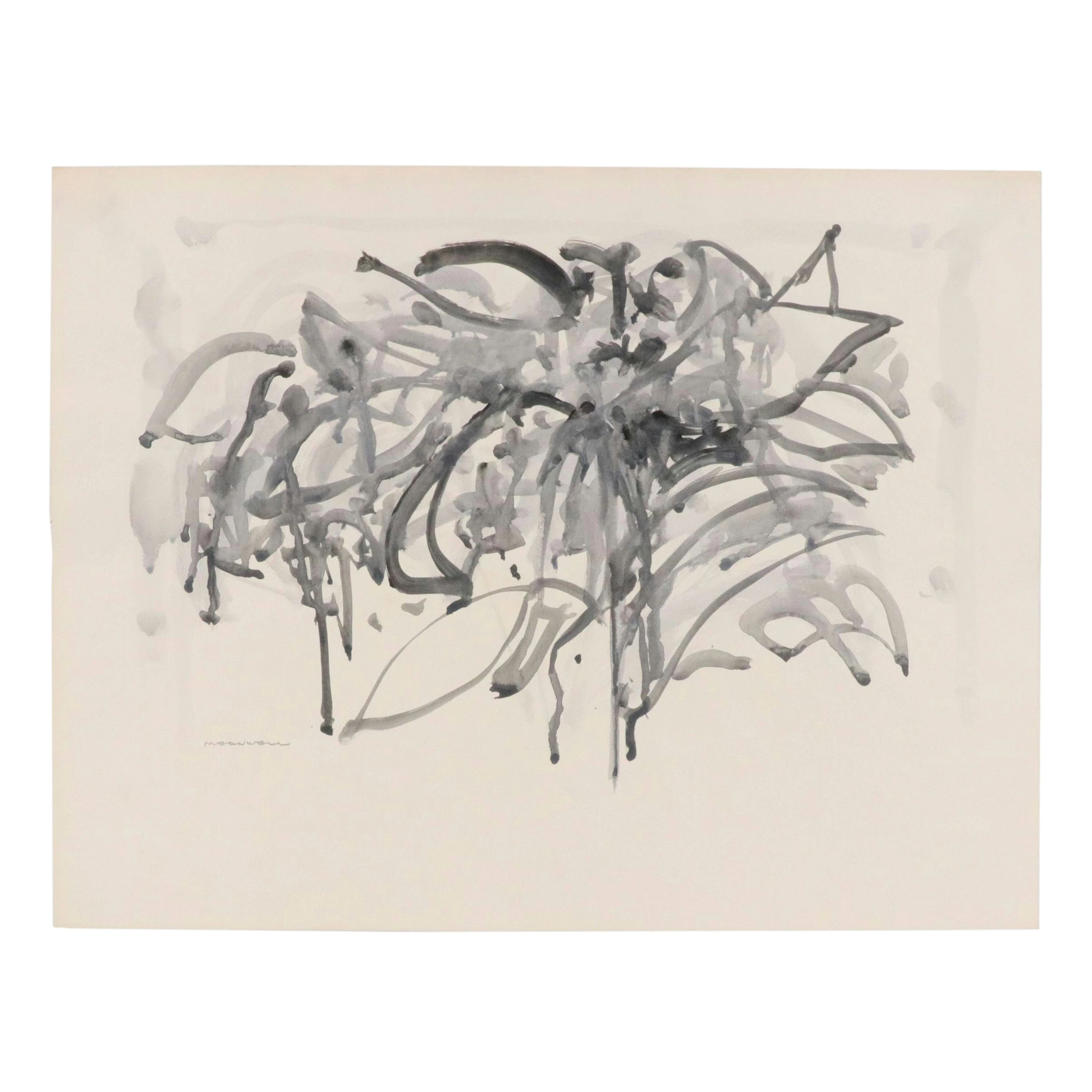 Jack Meanwell Abstract Ink Painting, Late 20th Century