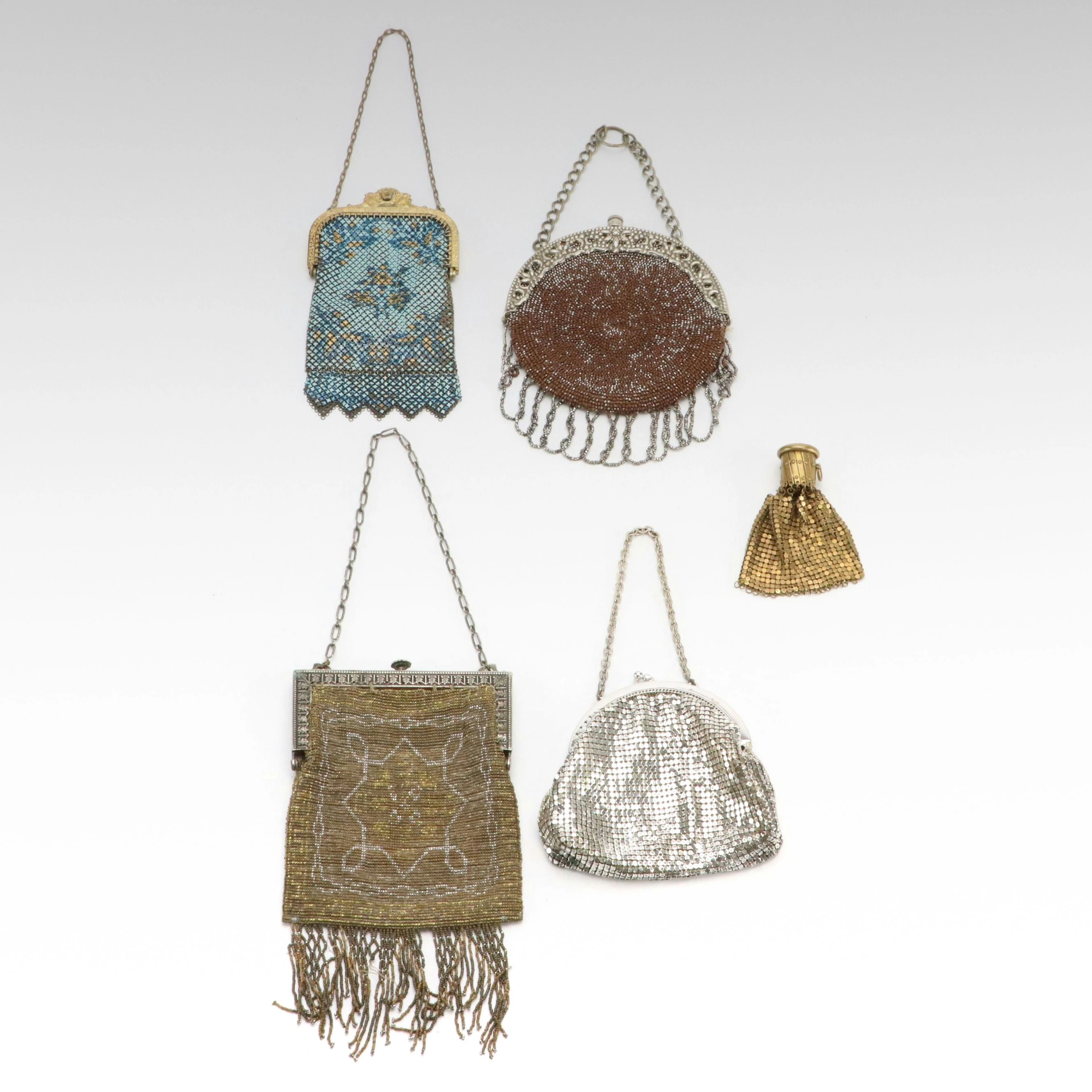 Whiting & Davis Mesh, Mandalian Enamel Mesh, French Steel Bead, and More Bags