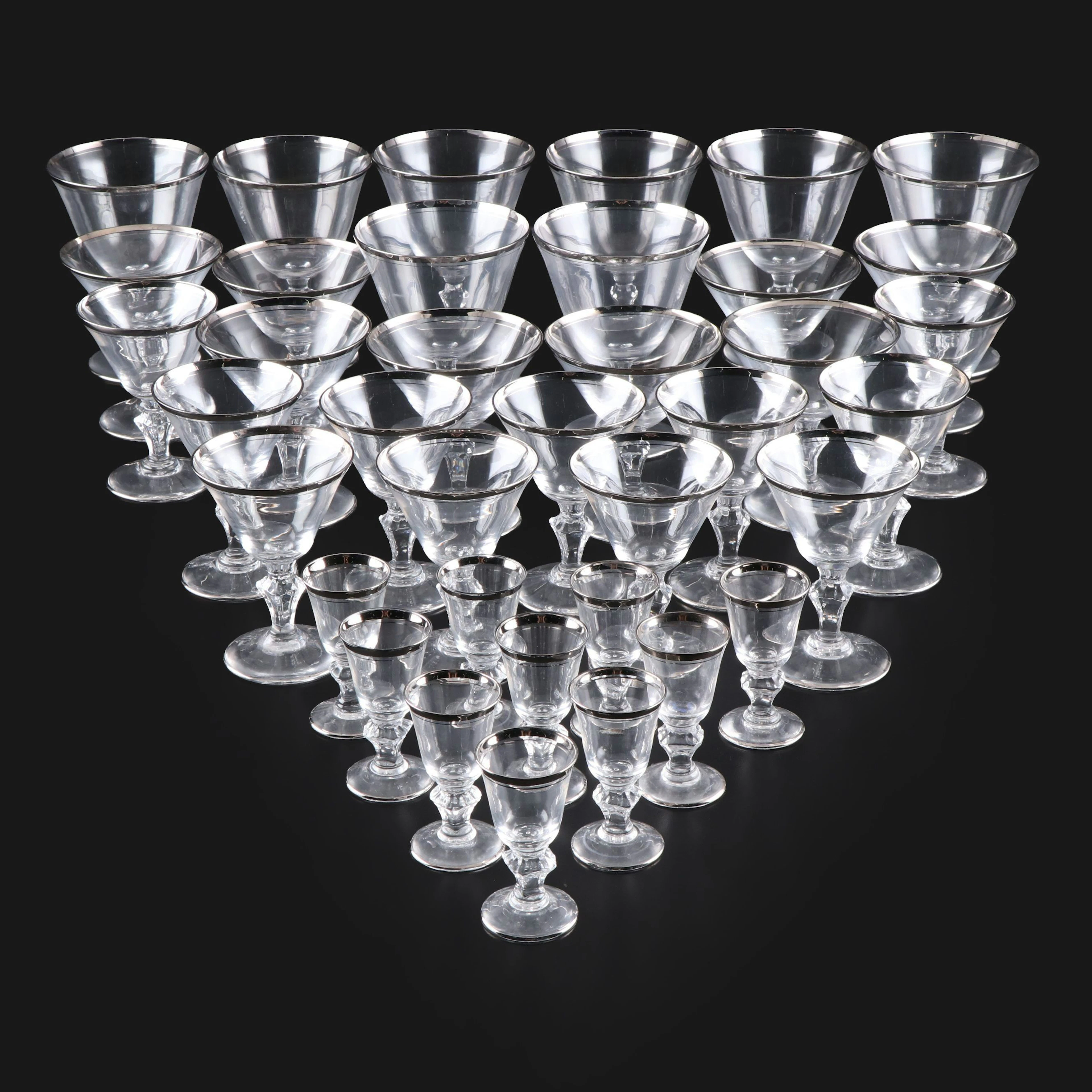 Glastonbury-Lotus "Colonial 92" Platinum Trim Glass Stemware
