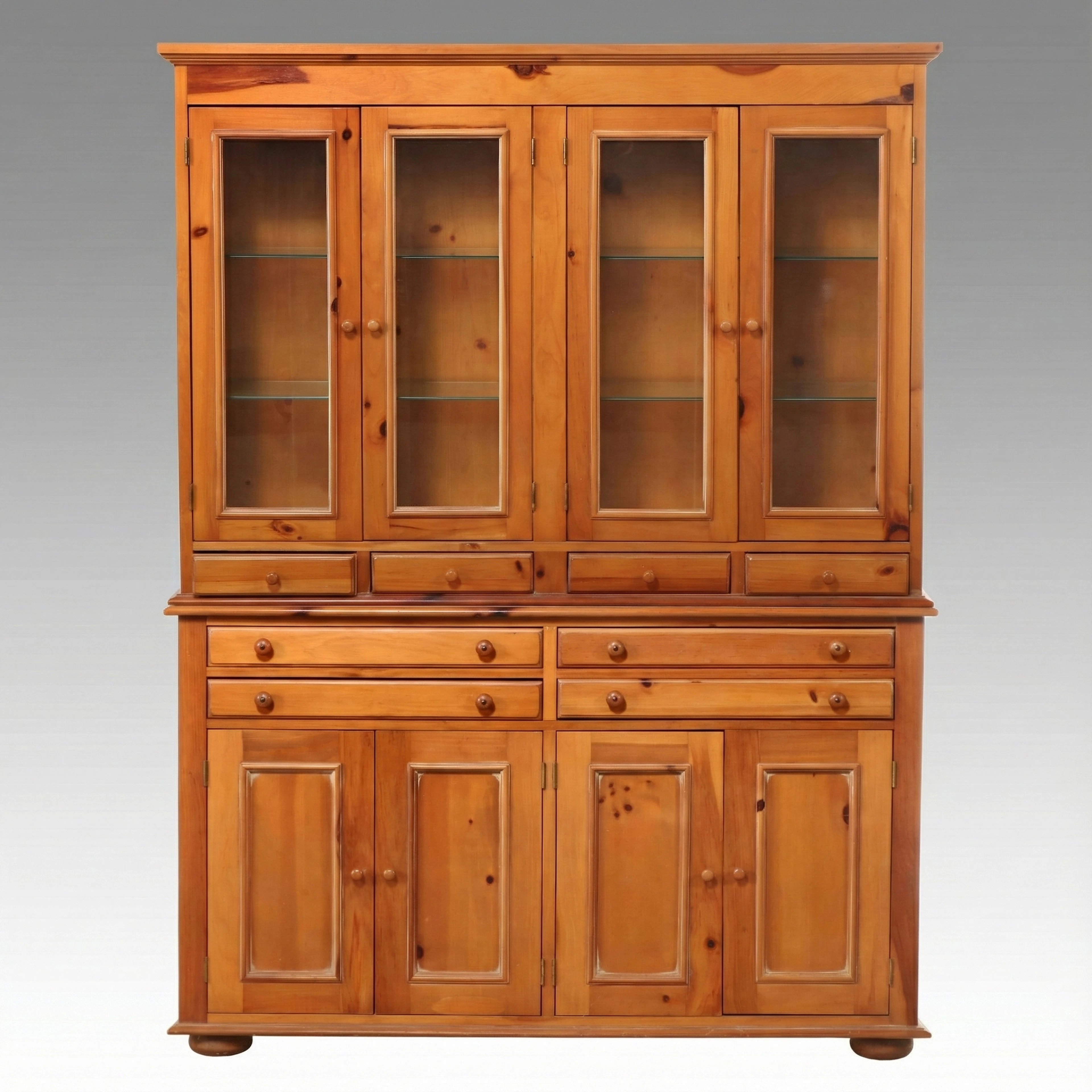 Southern Furniture Reproductions Colonial Style Pine Illuminated China Cabinet