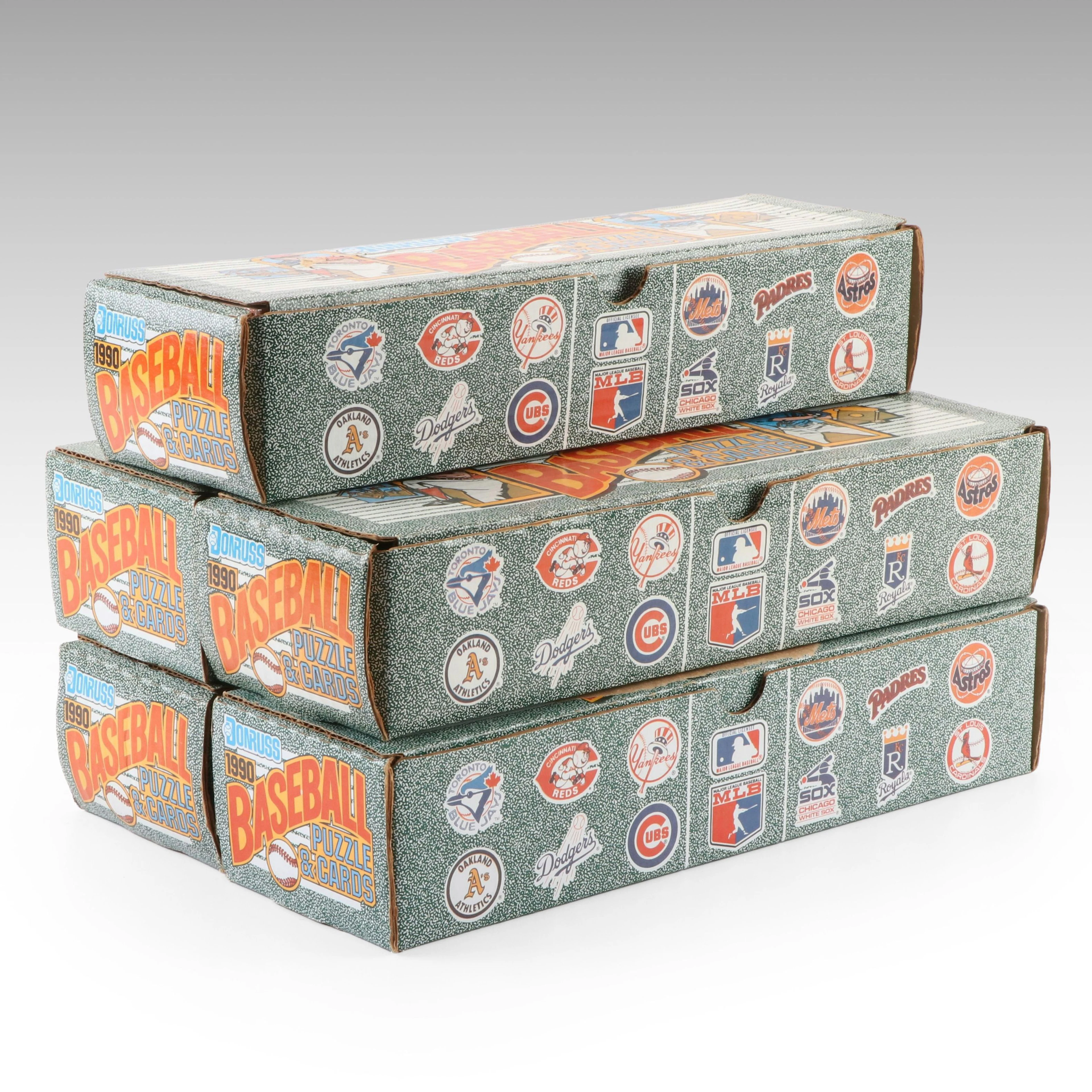 Five Boxes of 1990 Donruss Baseball Cards