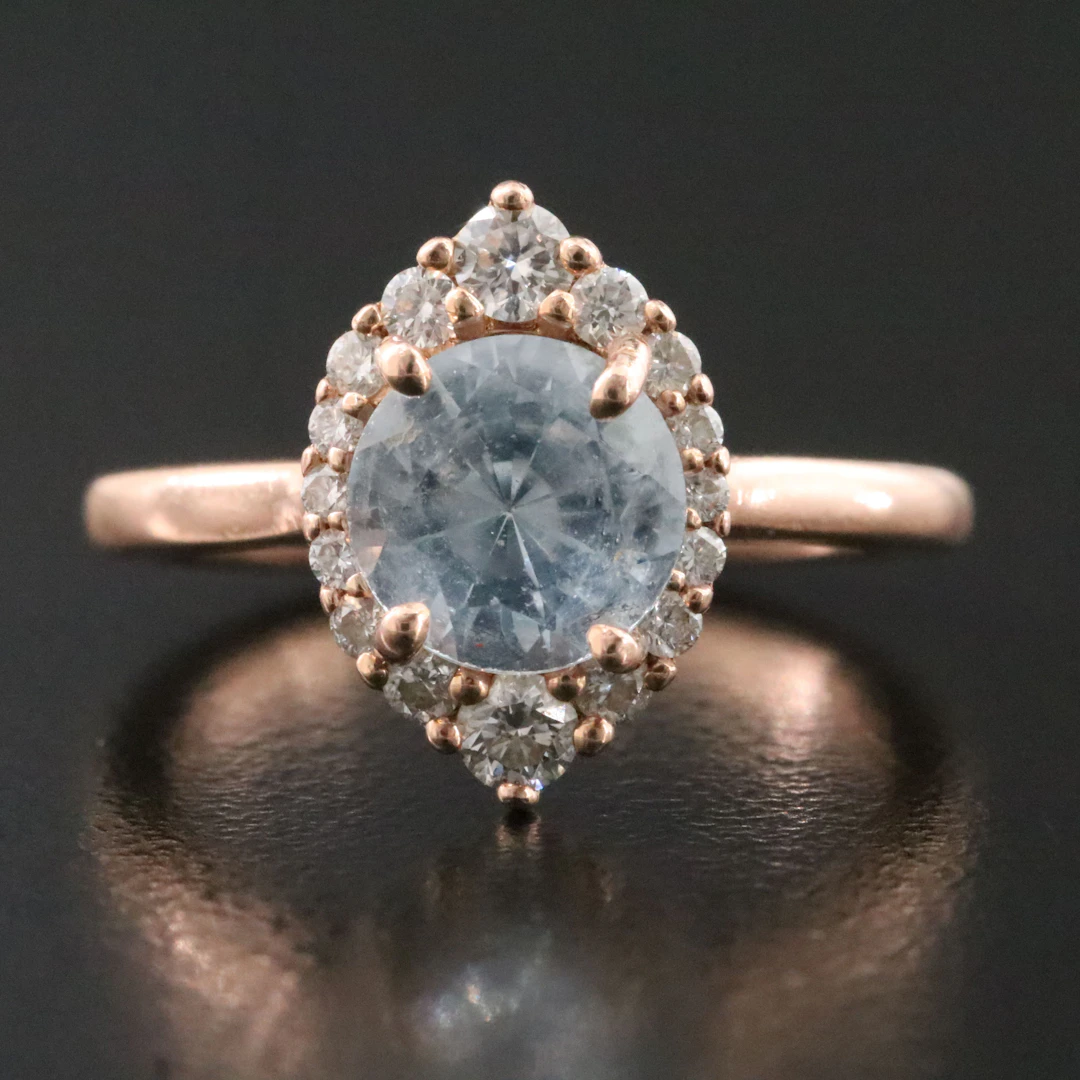 14K Spinel and Diamond Ring