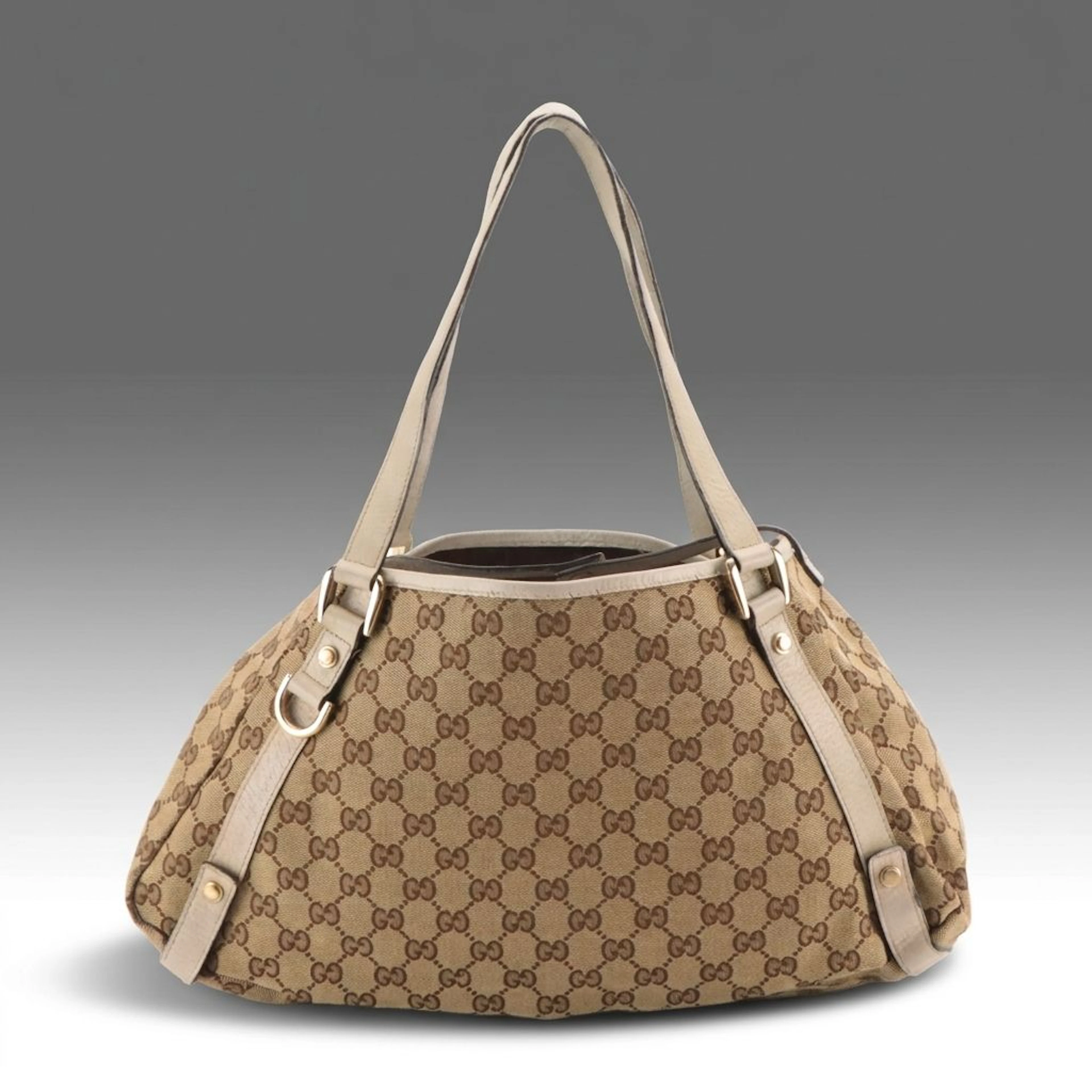 Gucci GG Jacquard Canvas and Cinghiale Leather Abbey Shoulder Bag