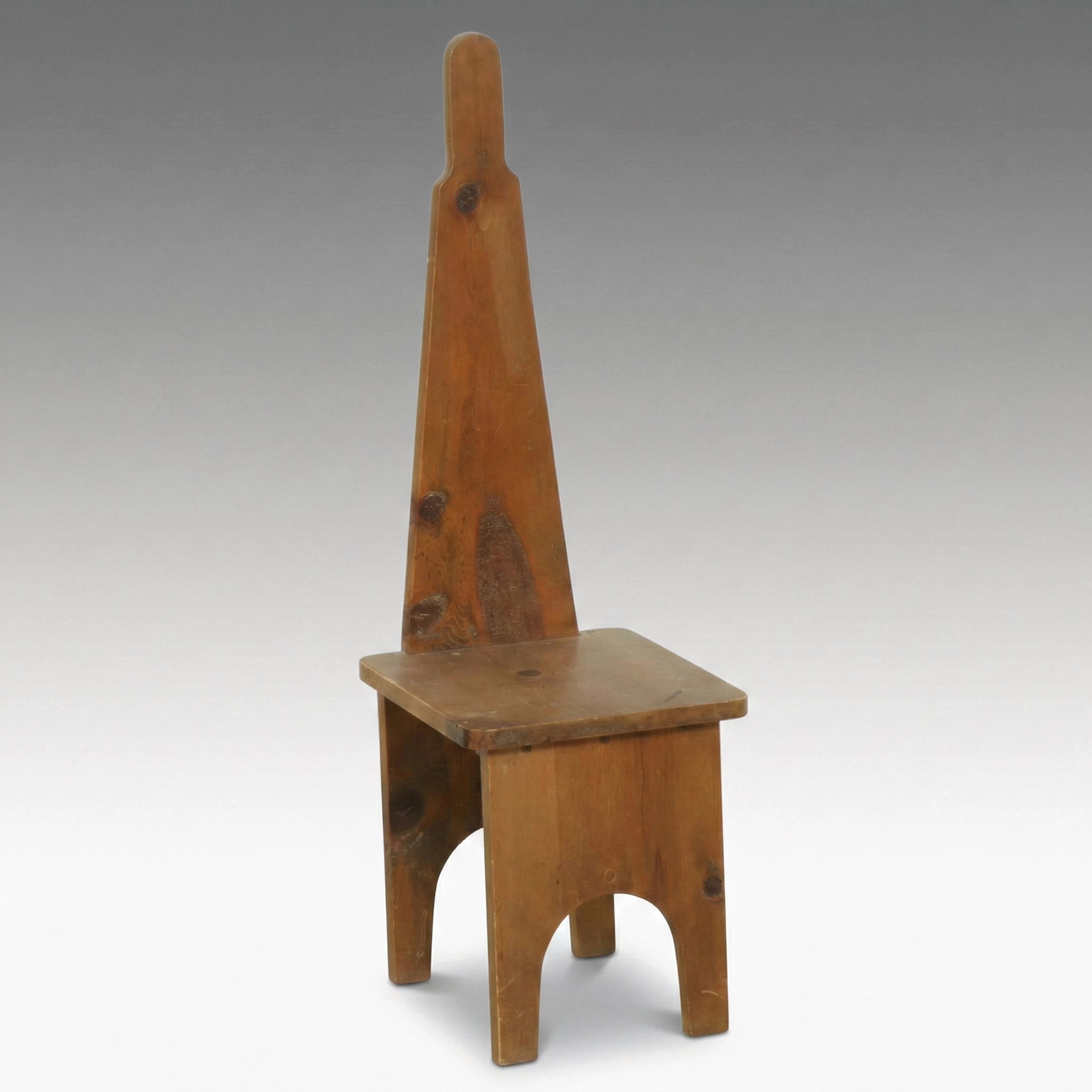 Shaker Style Knotty Pine High-Back Step Stool