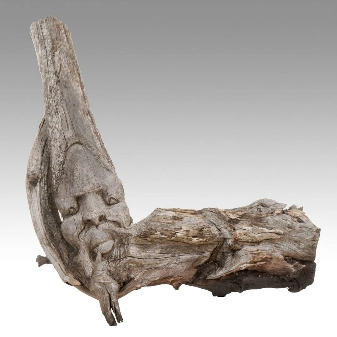 Weathered Wooden Wood Spirit Garden Decor