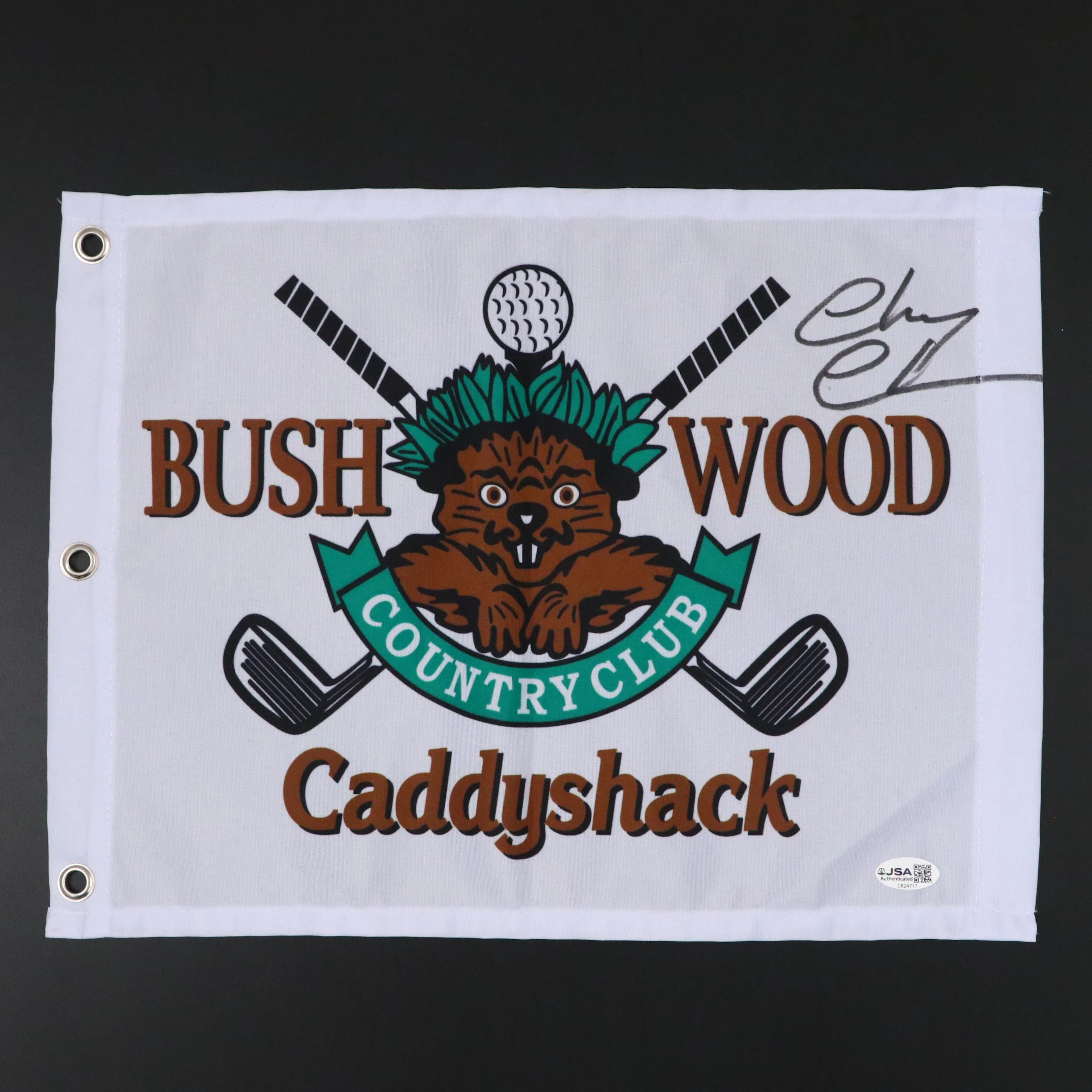 Chevy Chase Signed Bush Wood Country Club "Caddyshack" Golf Flag, JSA