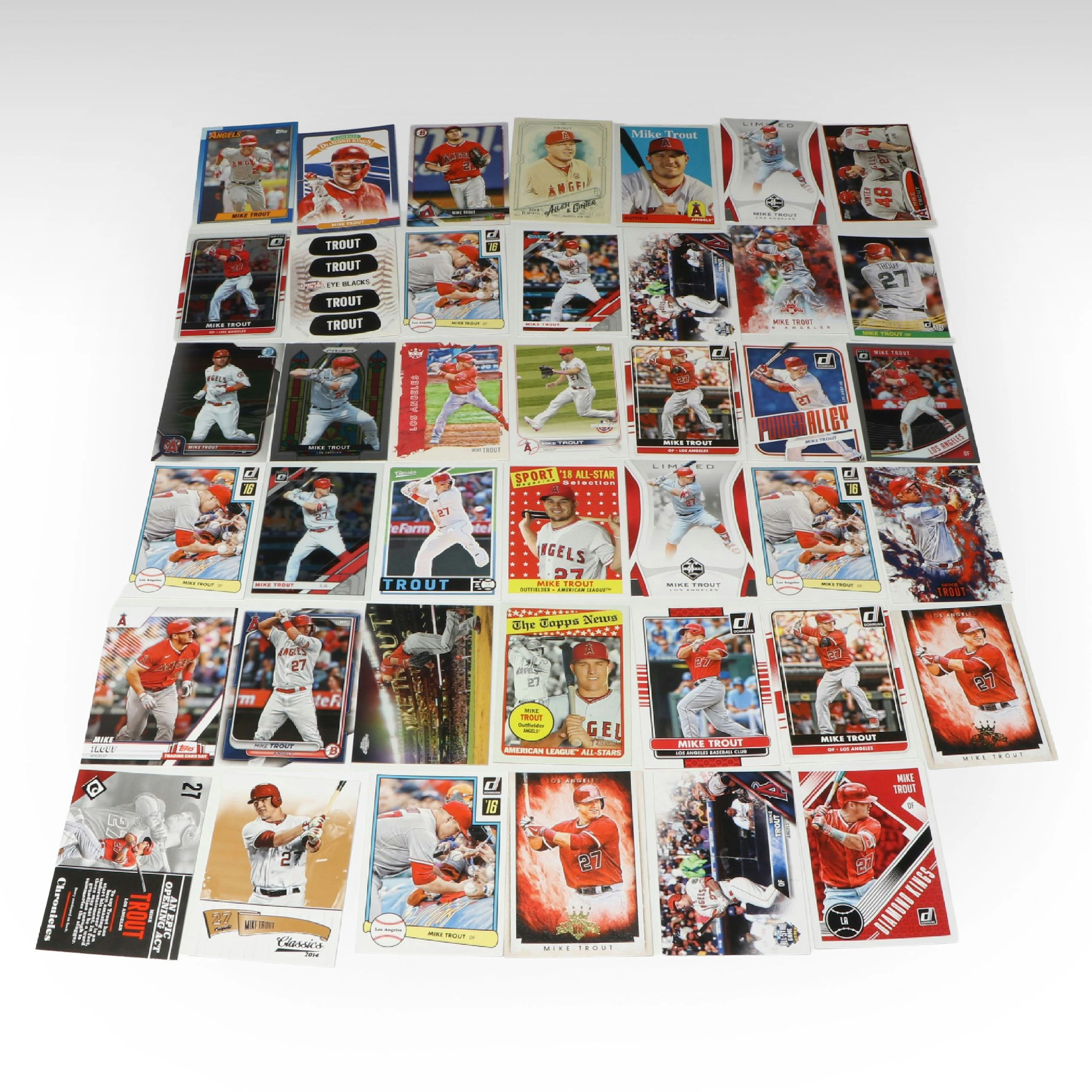 Group of Forty-Three Mike Trout Baseball Cards