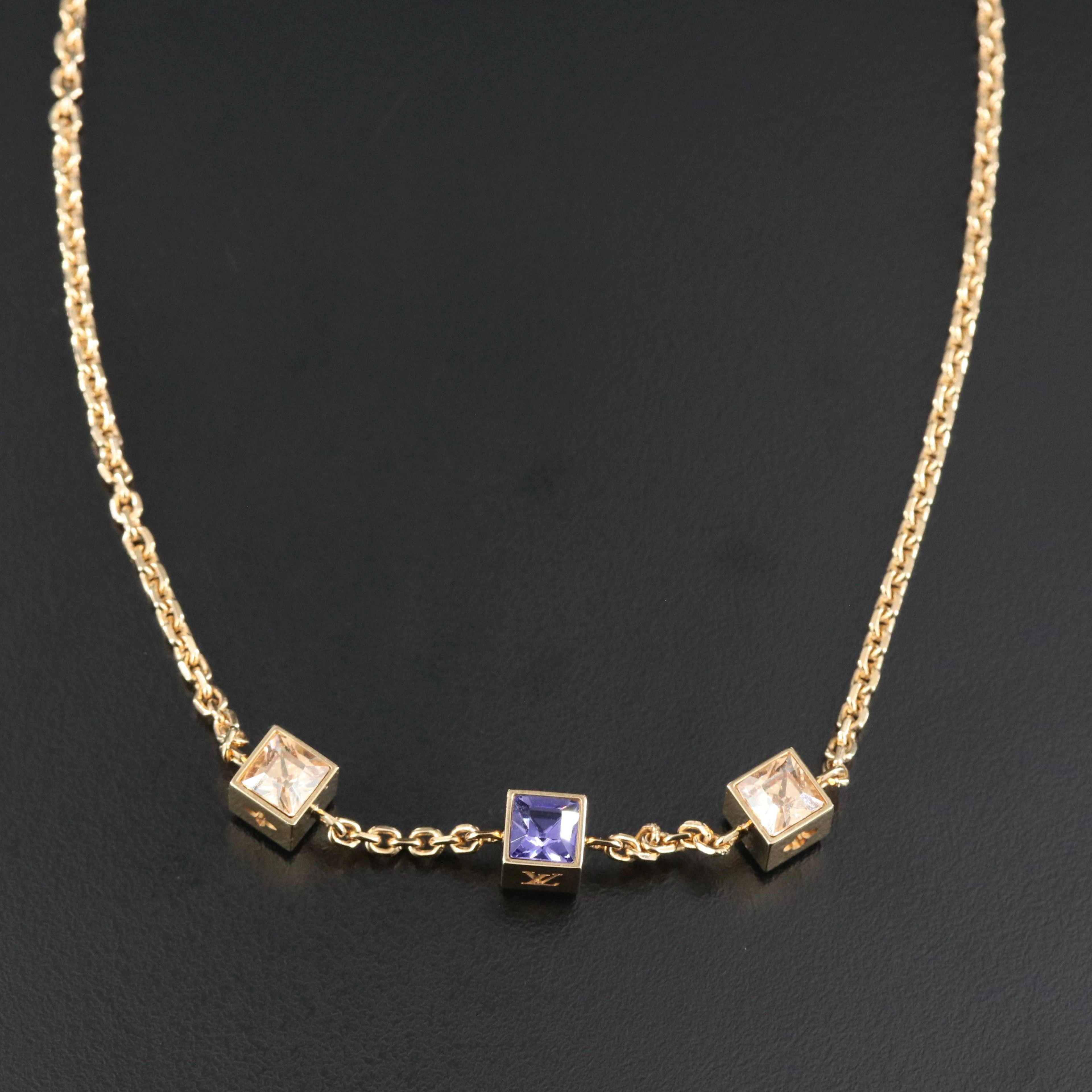 Louis Vuitton Crystal Gamble Station Necklace