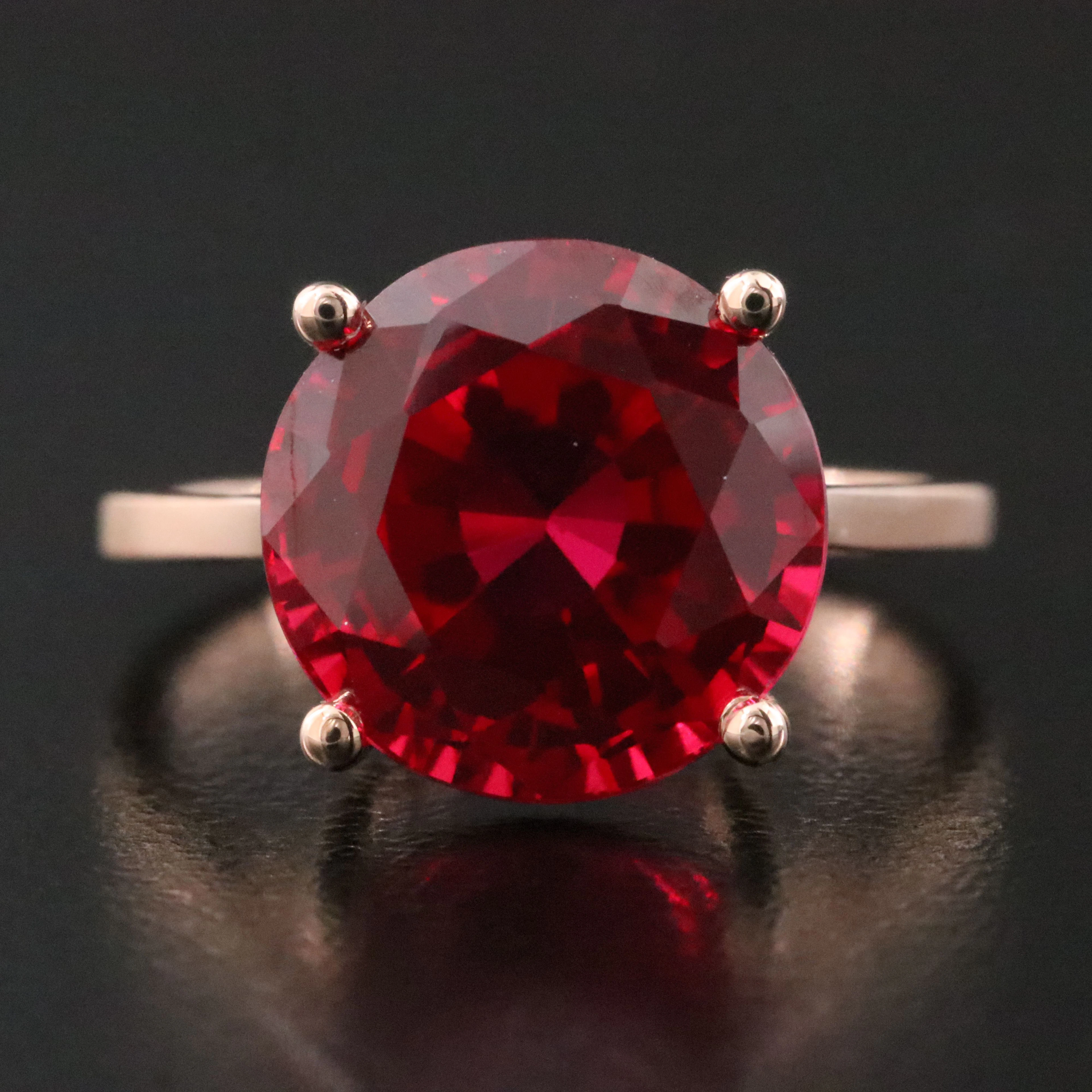 14K Rose Gold Ruby Solitaire Ring
