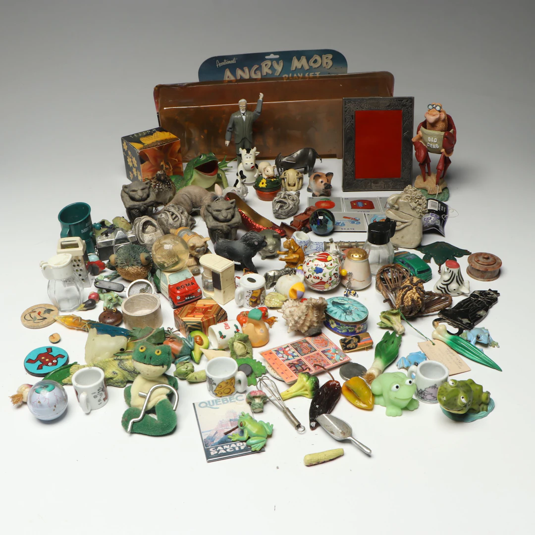 Chalkware Gargoyle Busts, "Angry Mob" Playset, and More Assorted Figurines