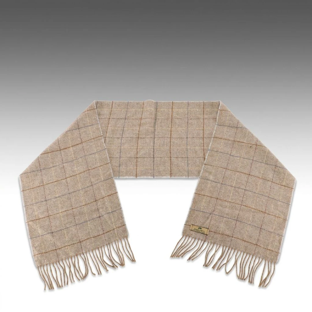 Henry White Plaid Lambswool Scarf